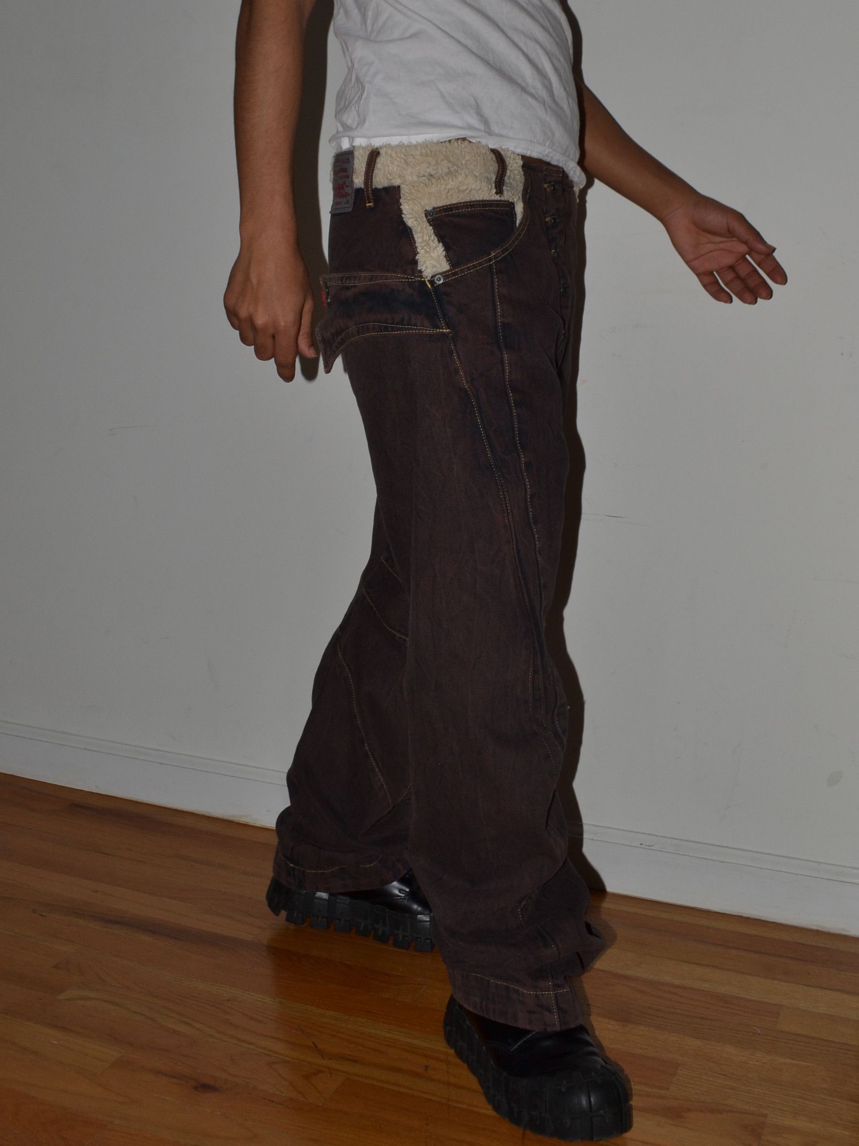 Kiko Kostadinov × Levi's 2024 Sherpa Trimmed Overdyed Jeans Size US 30 / EU 46 - 2 Thumbnail