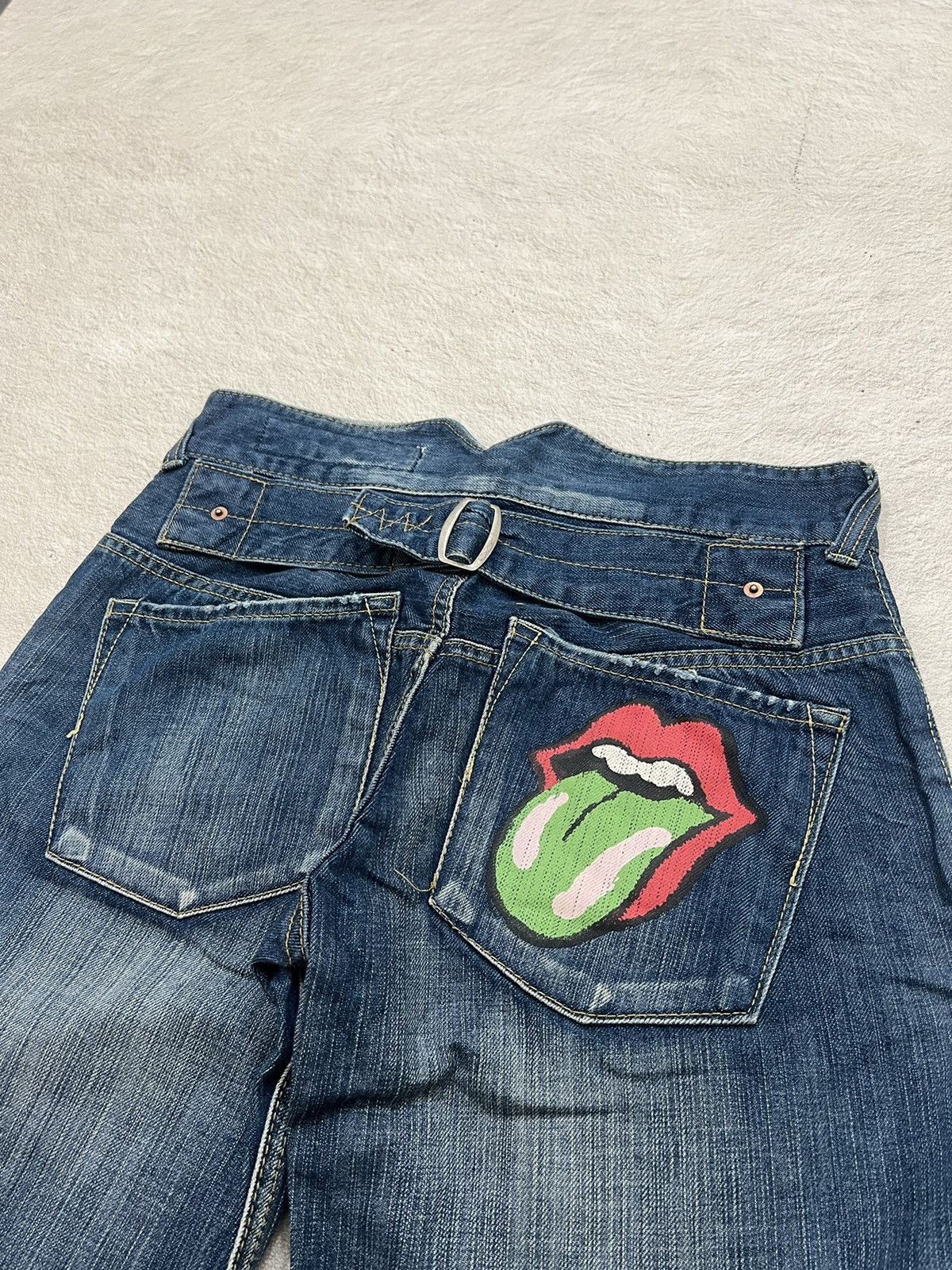 Number (N)ine 2000s Japanese Hysteric Buckle Back Wash Jeans Wide y2k Lgb Size US 29 - 3 Thumbnail