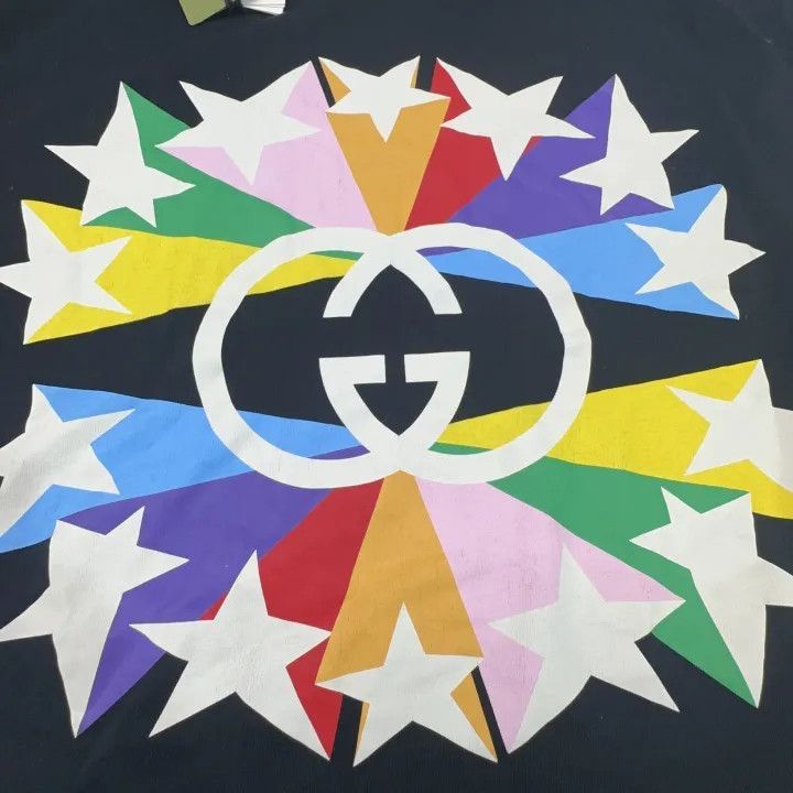 Gucci Gucci Gucci Black Short Sleeve Star Logo T-Shirt -2506 Size US L / EU 52-54 / 3 - 6 Thumbnail