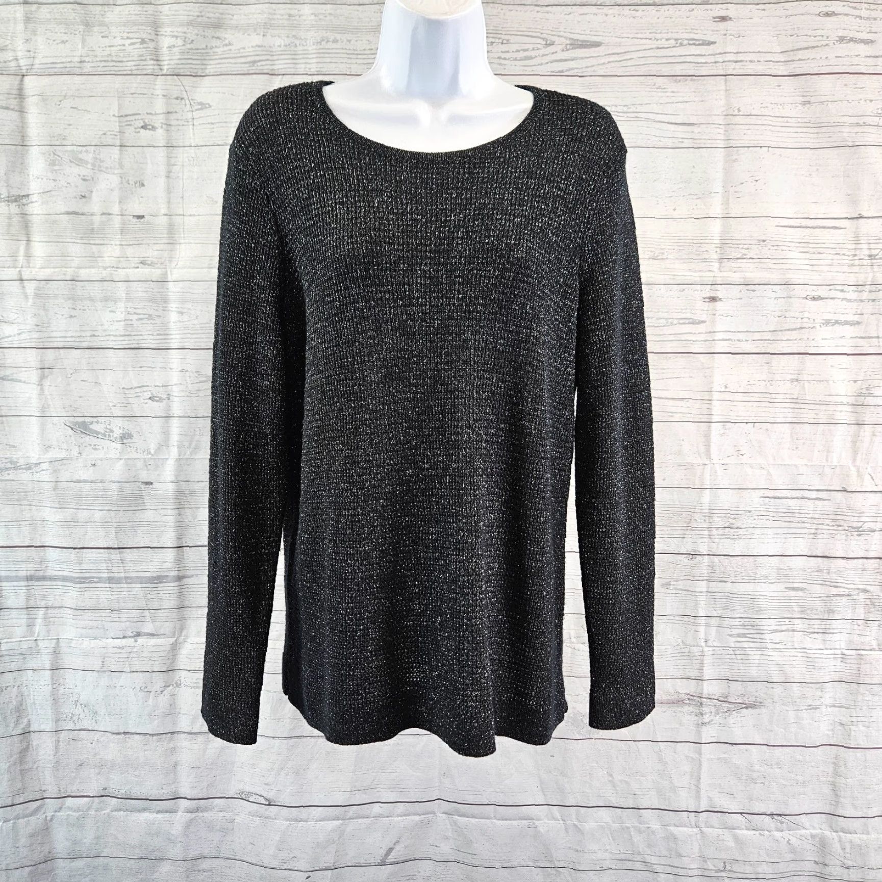 Eileen Fisher Eileen Fisher Womens Sweater Large Black Wool Blend Long Sleeve Pullover Mens Womens Girls Size L / US 10 / IT 46 - 2 Thumbnail