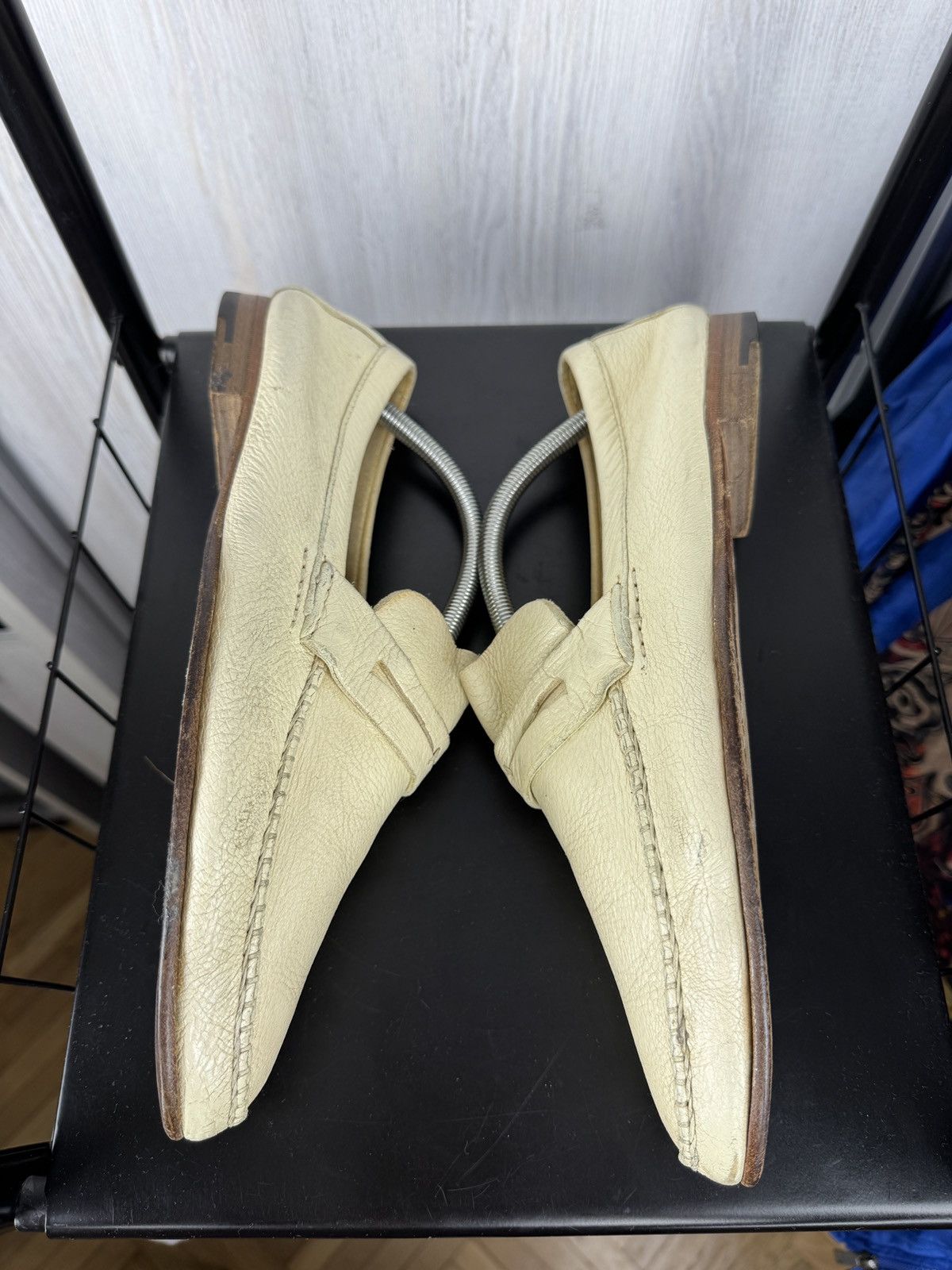 Ermenegildo Zegna Ermenegildo Zegna Ivory White Leather Classic Loafers 9.5EE Size US 10.5 / EU 43-44 - 11 Thumbnail