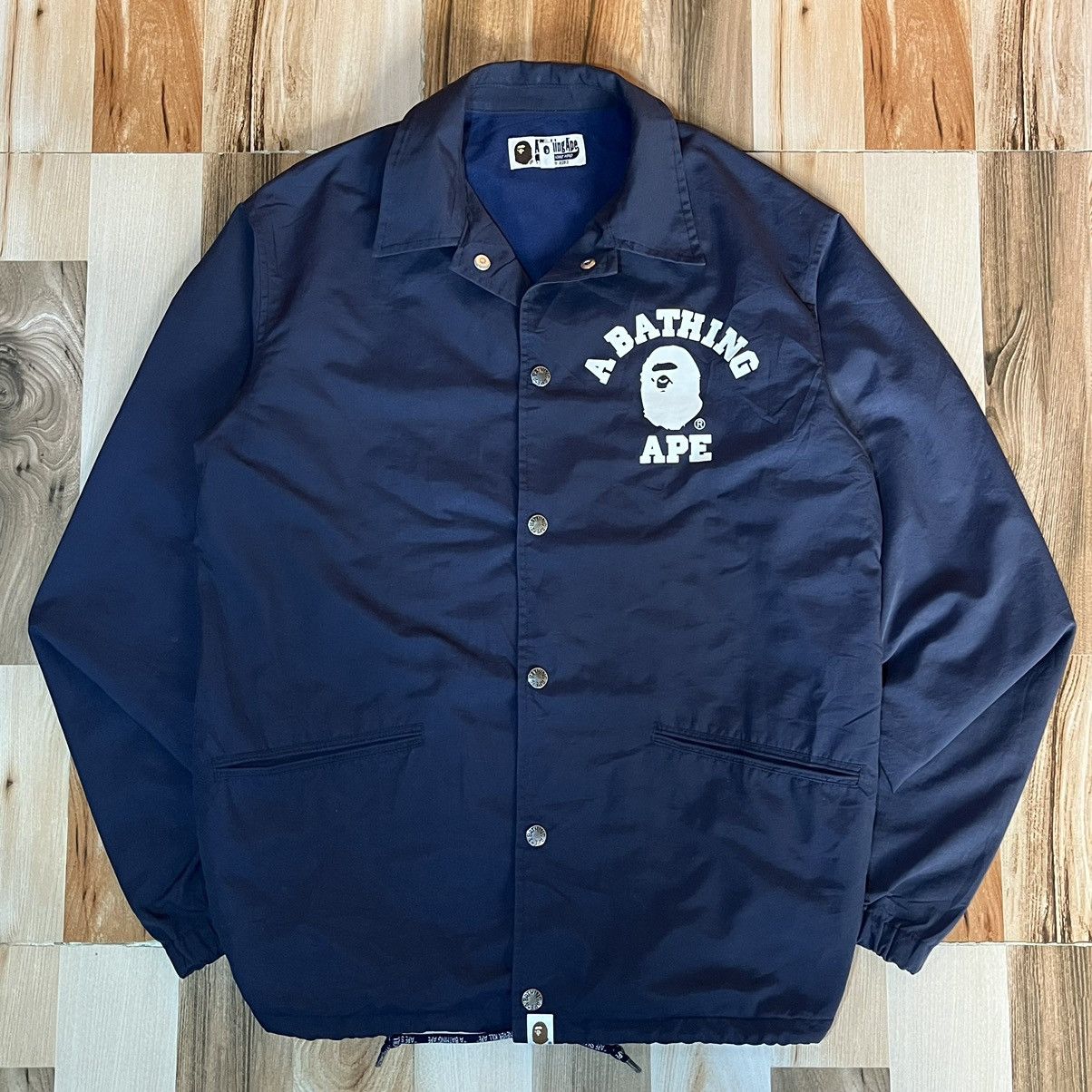 image of Bape College Coach Jacket in Navy, Men's (Size Large)