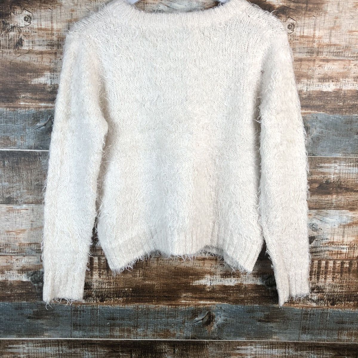 Vintage DL Archives Cream shaggy fur Mohair Knitwear #C027 Size S / US 4 / IT 40 - 13 Thumbnail