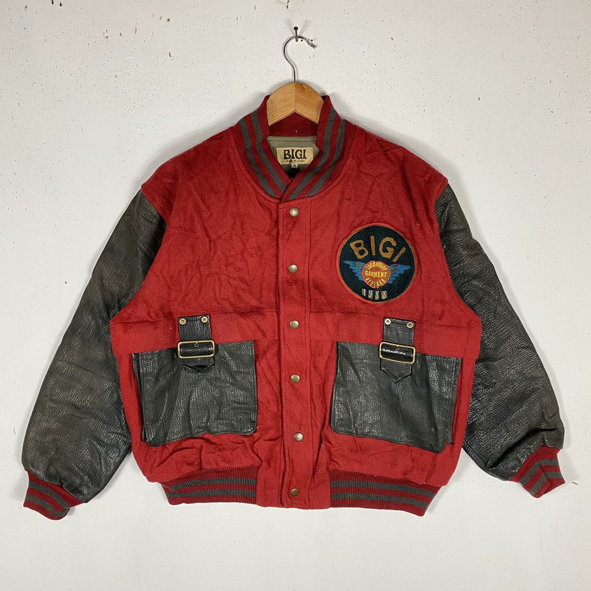 BIGI × Vintage VINTAGE 80's BIGI COMMANDING OFFICER GARMENT VARSITY JACKET Size US M / EU 48-50 / 2 - 2 Thumbnail