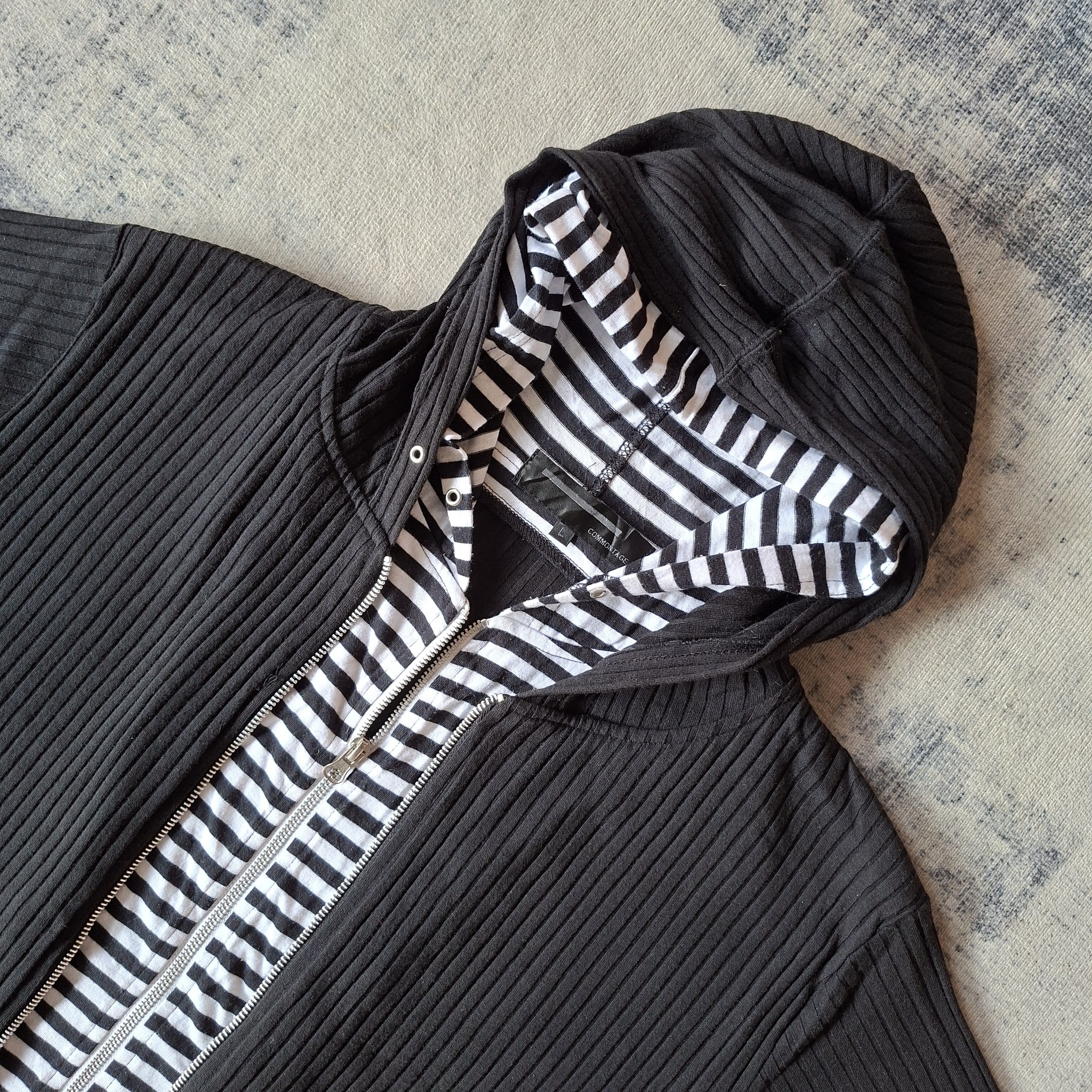 If Six Was Nine 💥 Commontage double zip layer stripes punk hoodie shirt Size US M / EU 48-50 / 2 - 2 Thumbnail