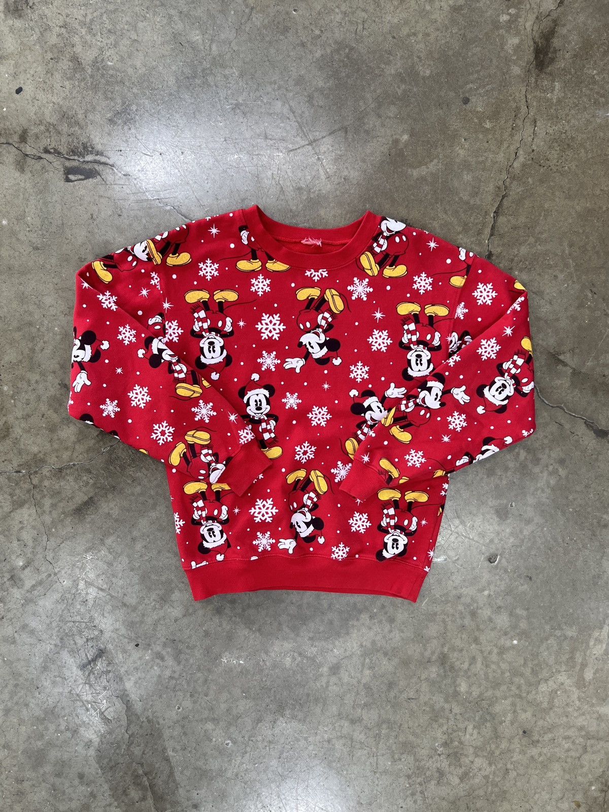 Disney Vintage Disney Mickey Mouse Snowflake Crewneck Youth XL Size US XS / EU 42 / 0 - 2 Thumbnail