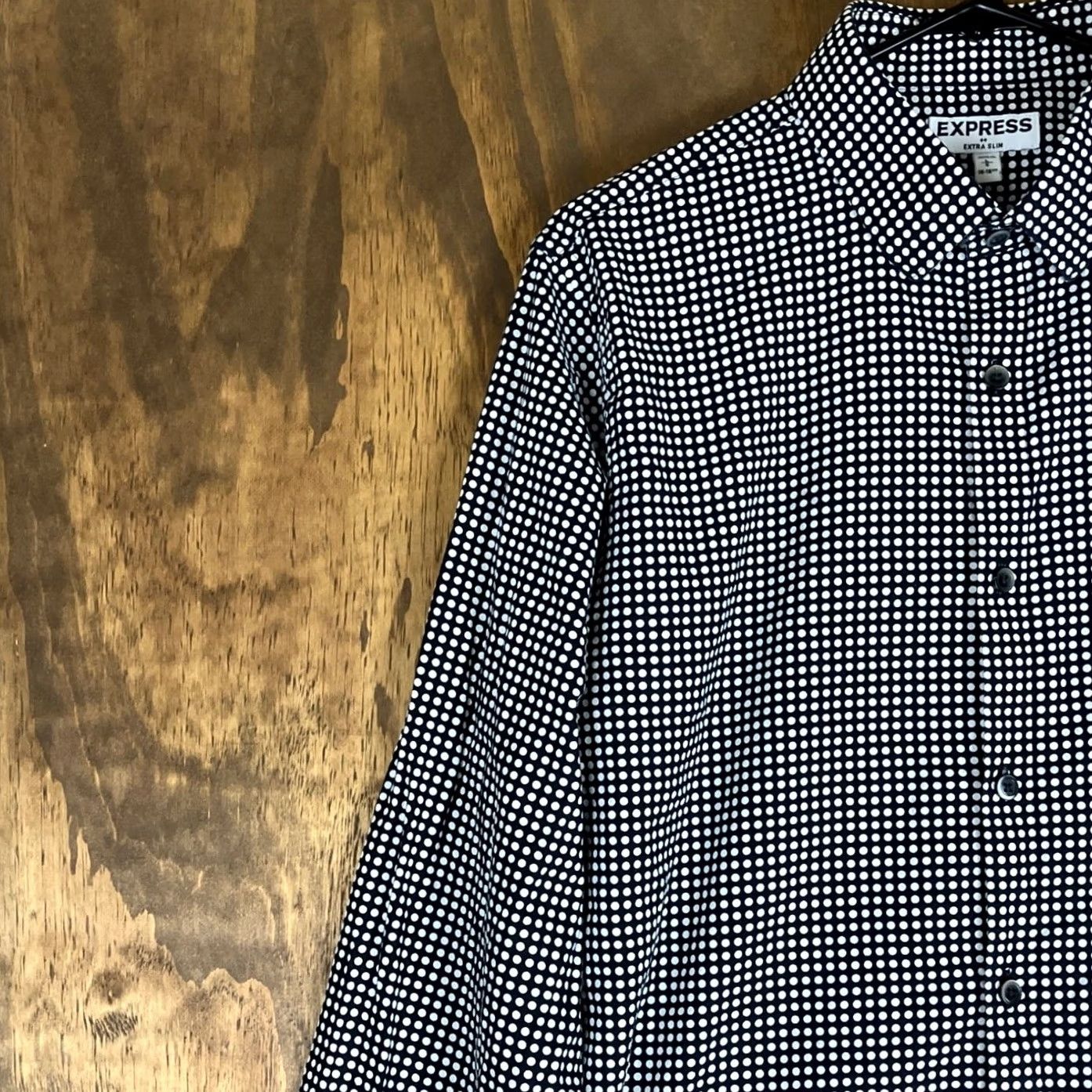 Express Express Womens Shirt Black White Dotted Extra Slim Button Down Long Sleeve L Women’s ShirtXS? Size L / US 10 / IT 46 - 4 Thumbnail