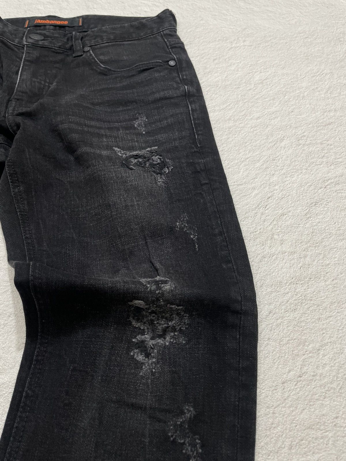 Japanese Brand Jambange Distressed Washed Black Jeans y2k Size US 30 / EU 46 - 3 Thumbnail