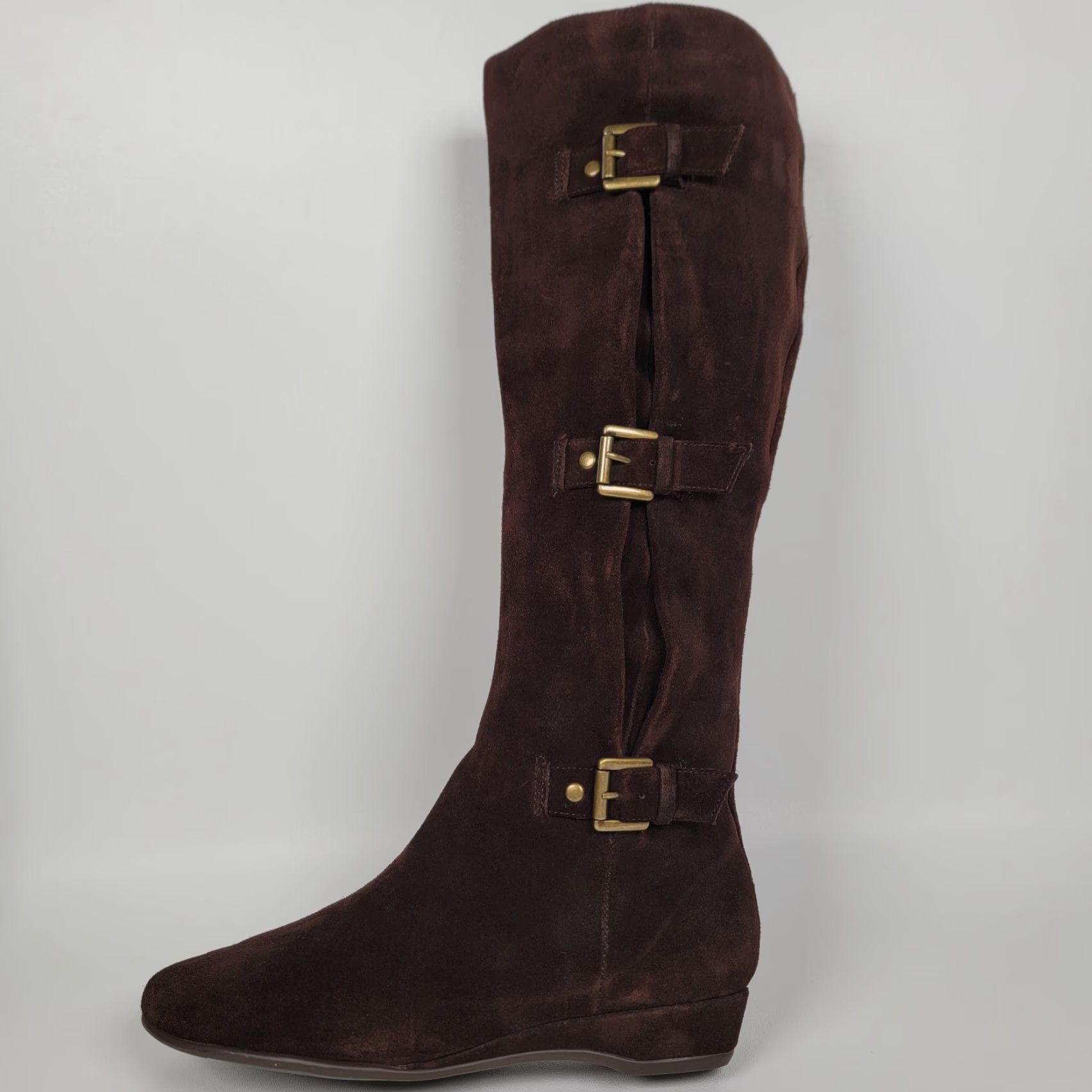 Vintage Aerosoles Boots Knee High Brown Smooth Wedge Zip Size 8 M Womens Size US 6 / IT 36 - 7 Thumbnail