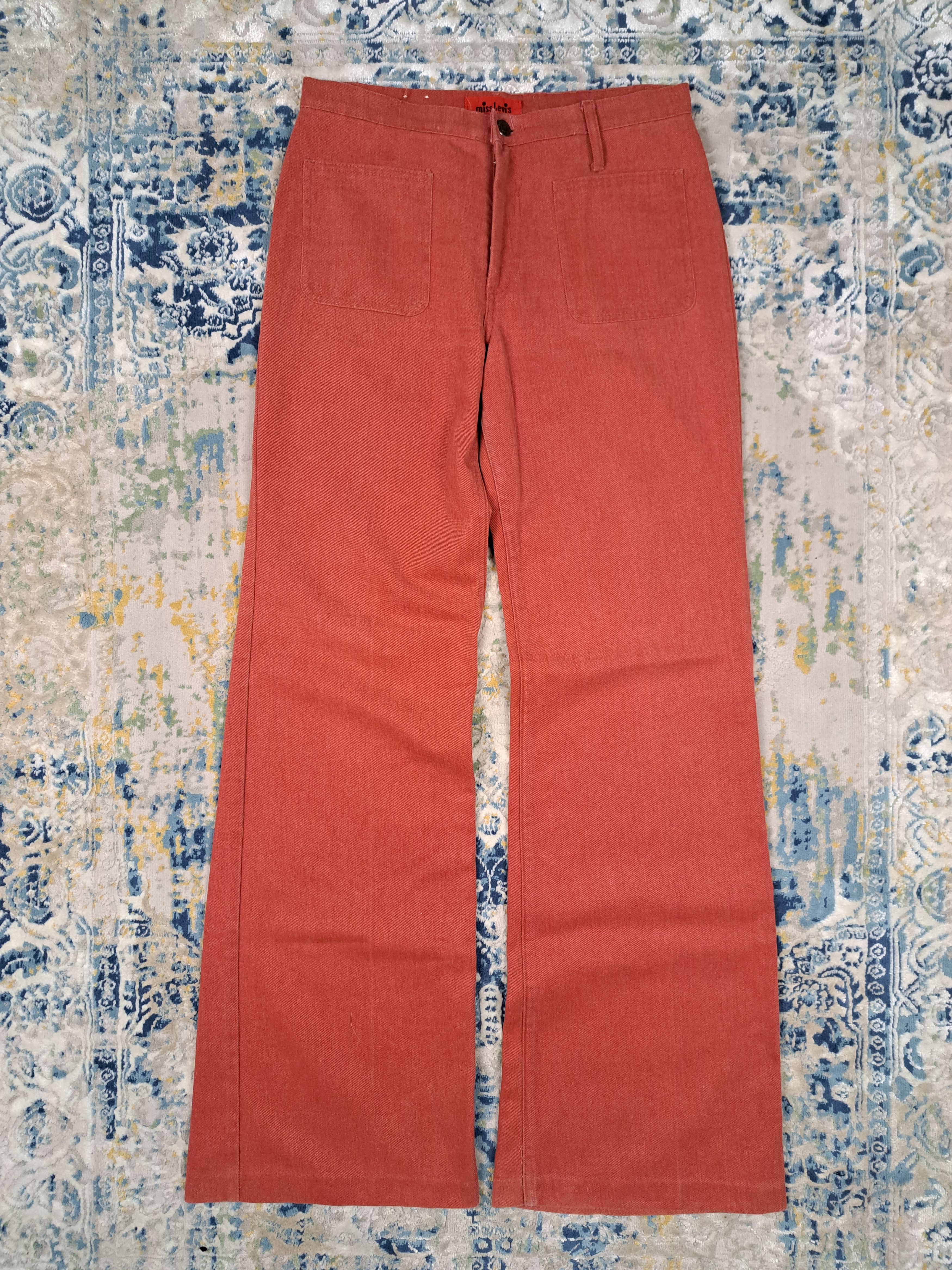 Levi's Vintage 60s Miss Levis Big E Bell Bottom Front Pockets Pants Size 28" / US 6 / IT 42 - 4 Thumbnail