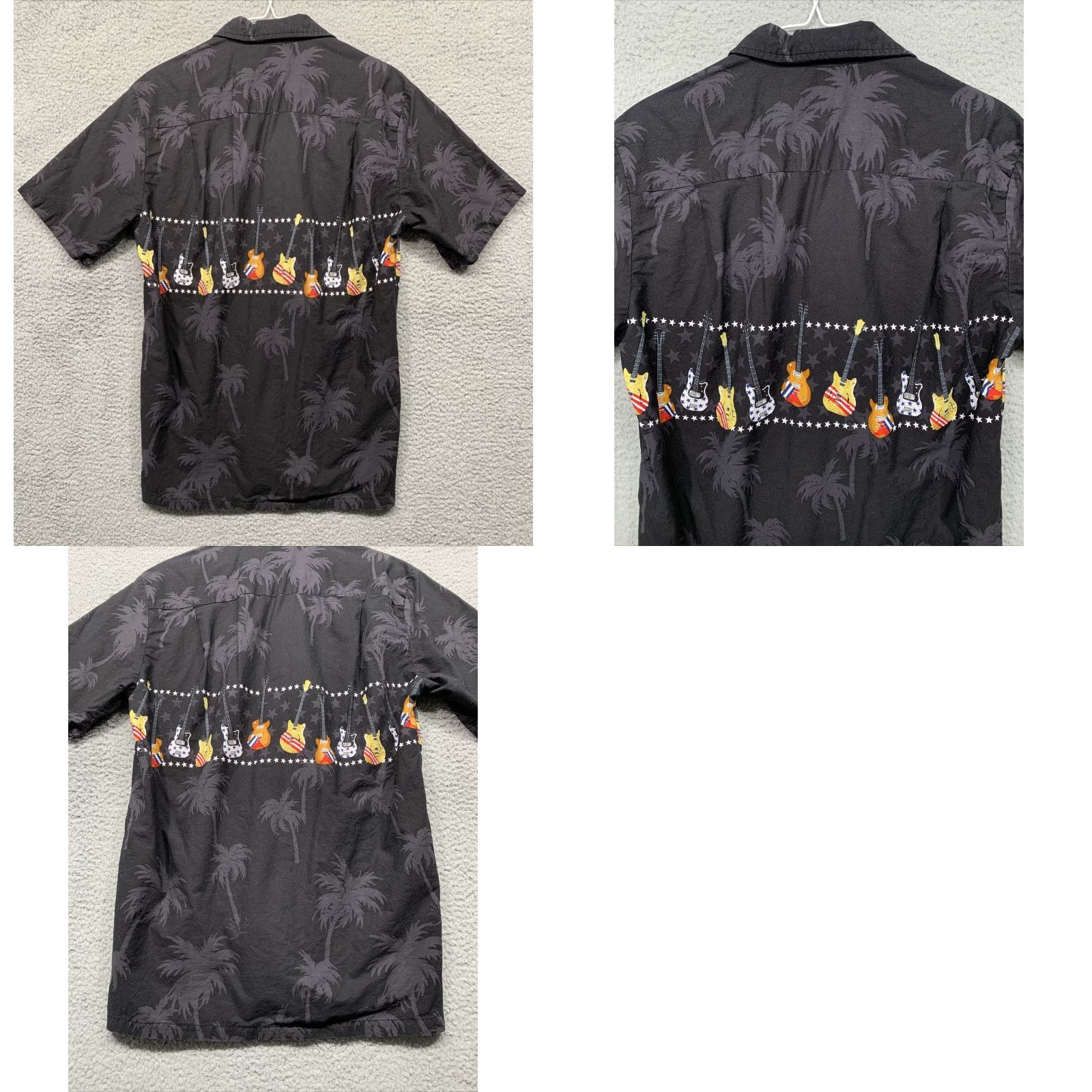 Vintage Pacific Legend Button-Up Shirt Mens M Black Palm Trees Guitars Hawaii USA Shirt Size US M / EU 48-50 / 2 - 8 Thumbnail