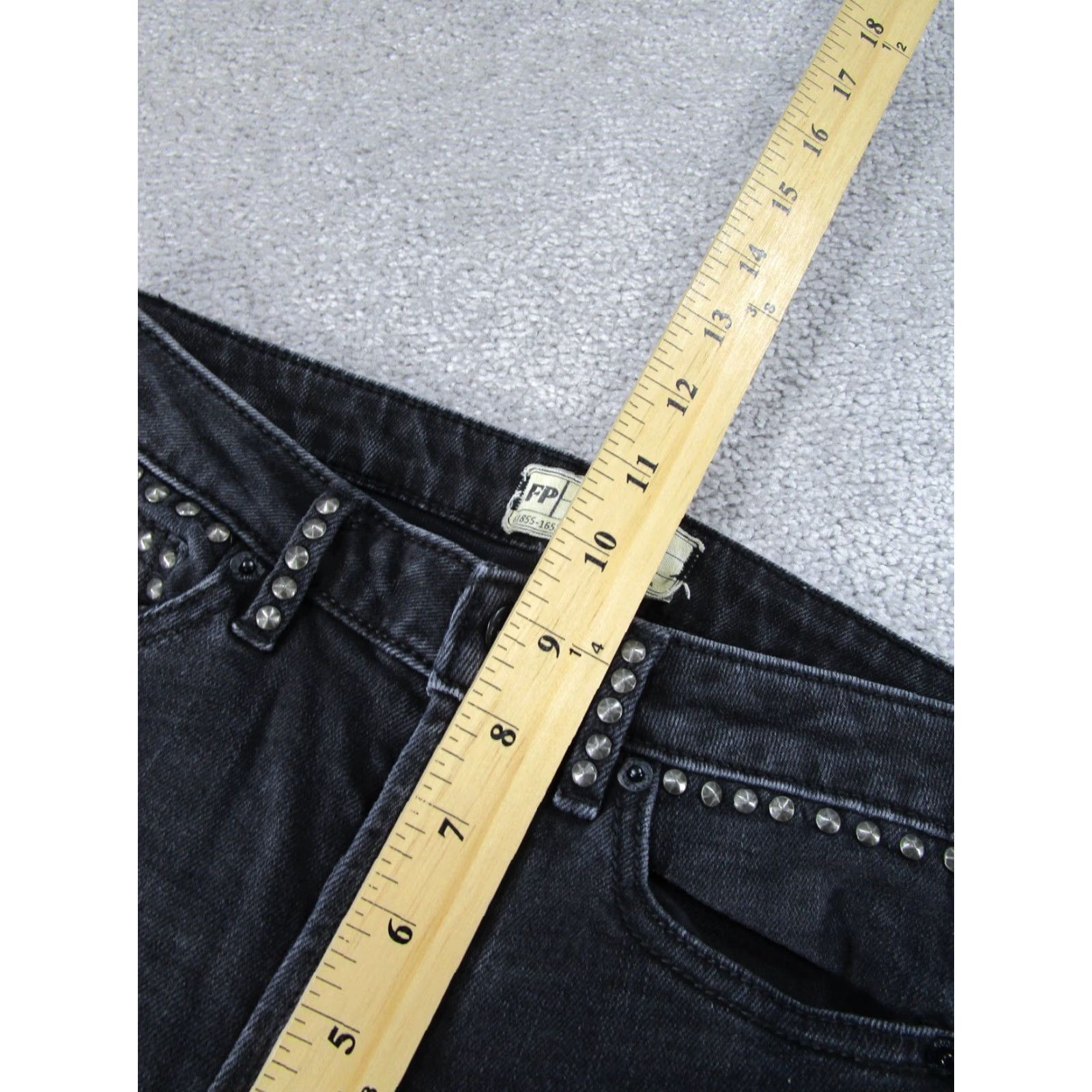 Free People Free People Jeans Womens 26 Black Denim Skinny Ripped Studded Size 26" / US 2 / IT 38 - 6 Thumbnail