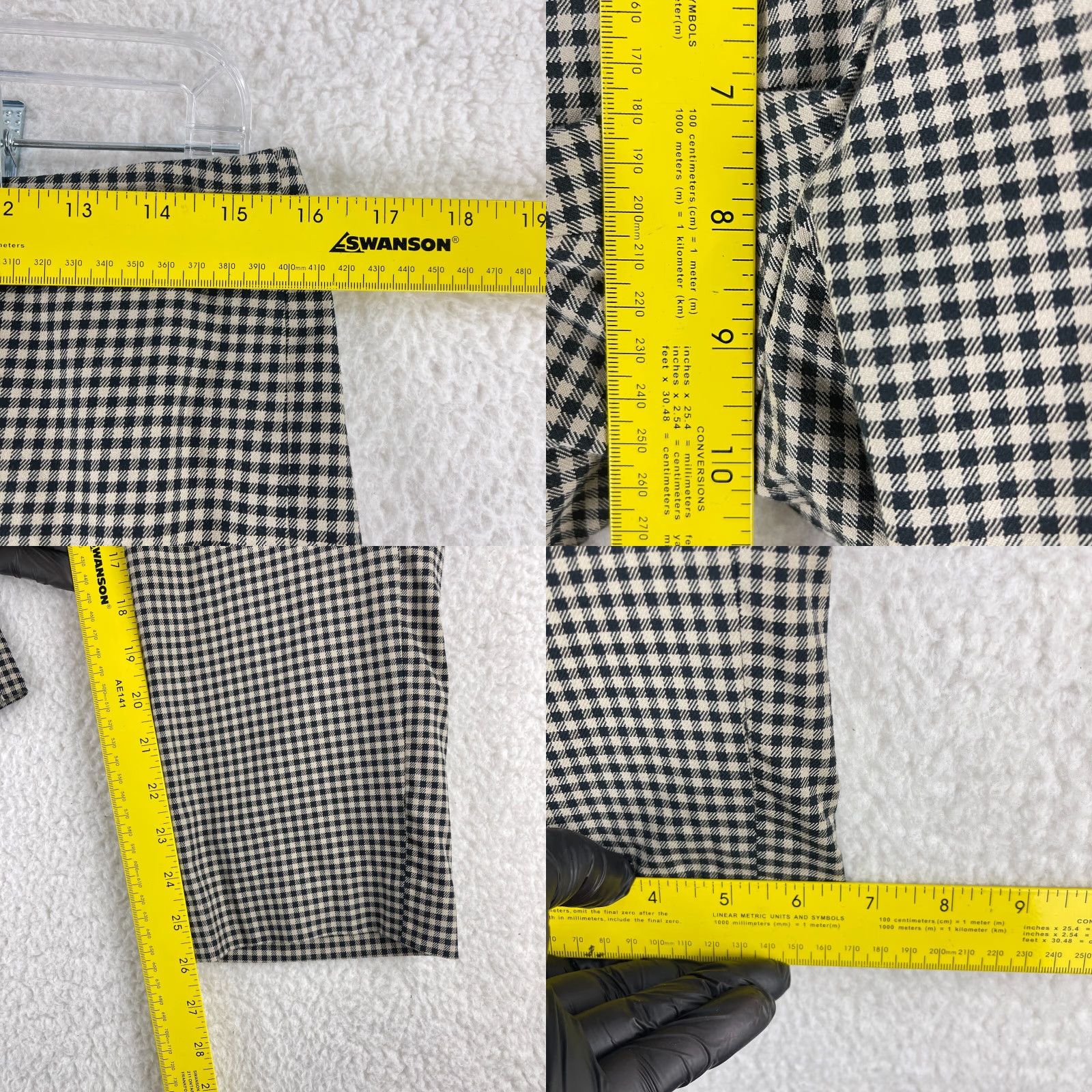 J. Jill J. Jill Black Gingham Cropped Straight Pants Womens Size 6 Mid-Rise Casual Regular Rise Cotton Spandex Pant Type Size 28" / US 6 / IT 42 - 8 Thumbnail