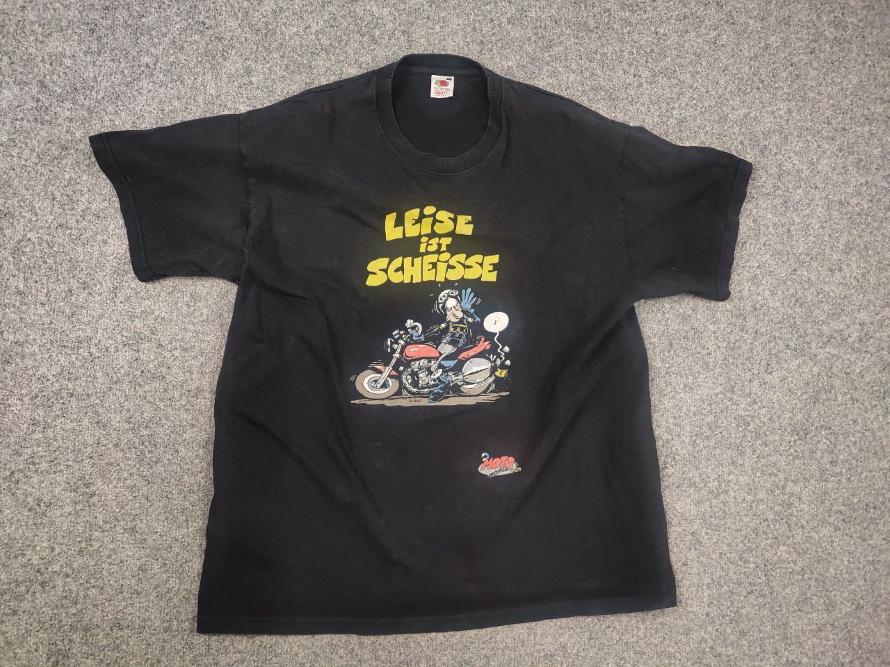 Vintage Vintage 90's Moto Mania Leise ist scheisse Graphic T Shirt Size US L / EU 52-54 / 3 - 6 Thumbnail