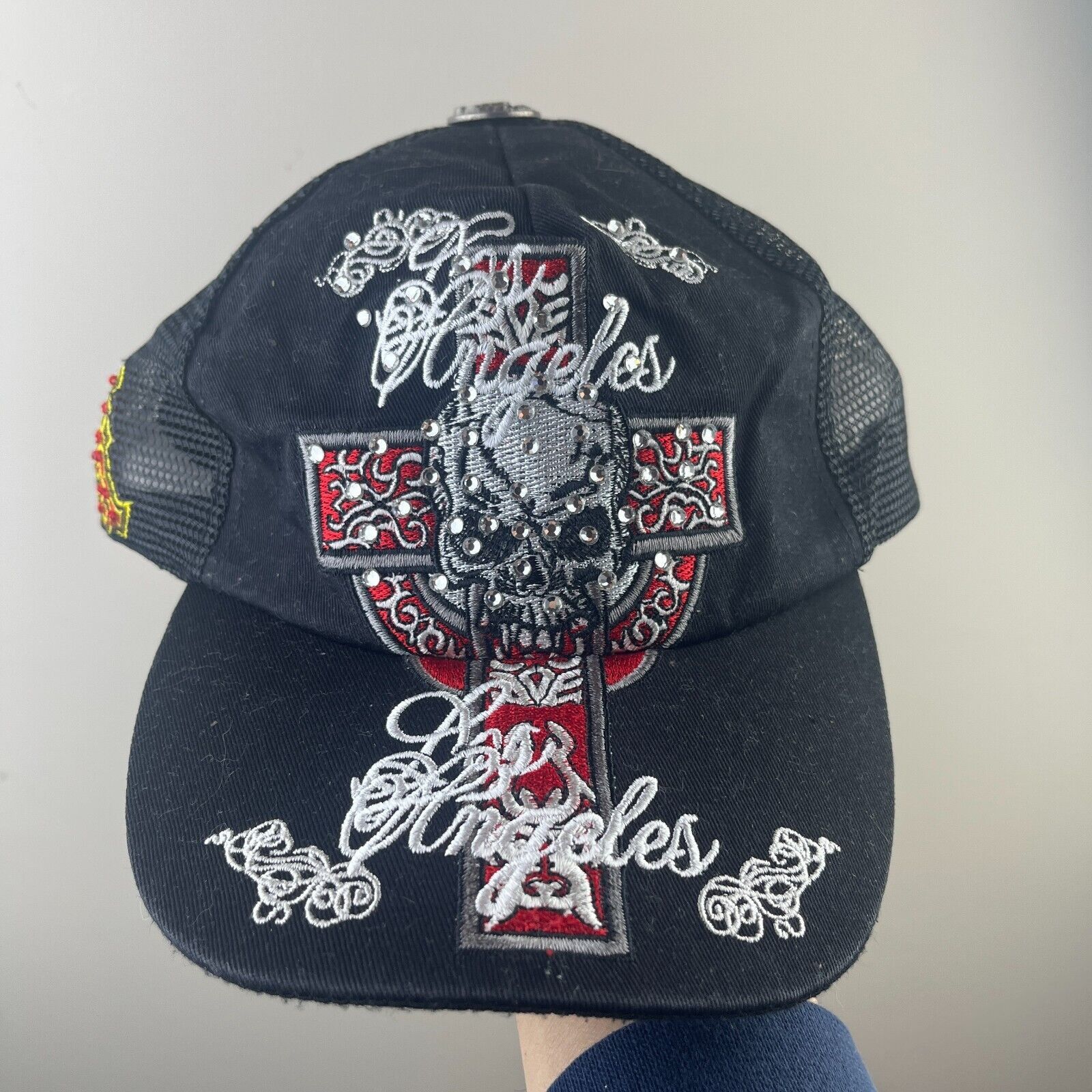Ed Hardy × Vintage Vintage Y2K Ed Hardy Christian Audigier Skull Cross Snapback Size ONE SIZE - 1 Thumbnail