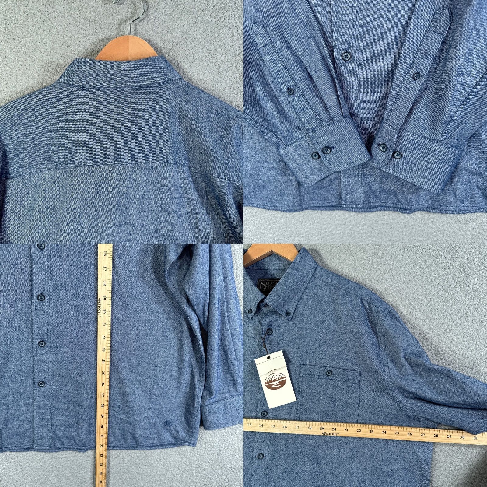 Madison Madison Creek Flannel Shirt Mens 2XL Cotton Wool Blue Button Up Outdoor Turkey Shirt Shirt Button-Up Casual Mens 2XL Blue Flannel Madison Creek Size US XXL / EU 58 / 5 - 8 Thumbnail