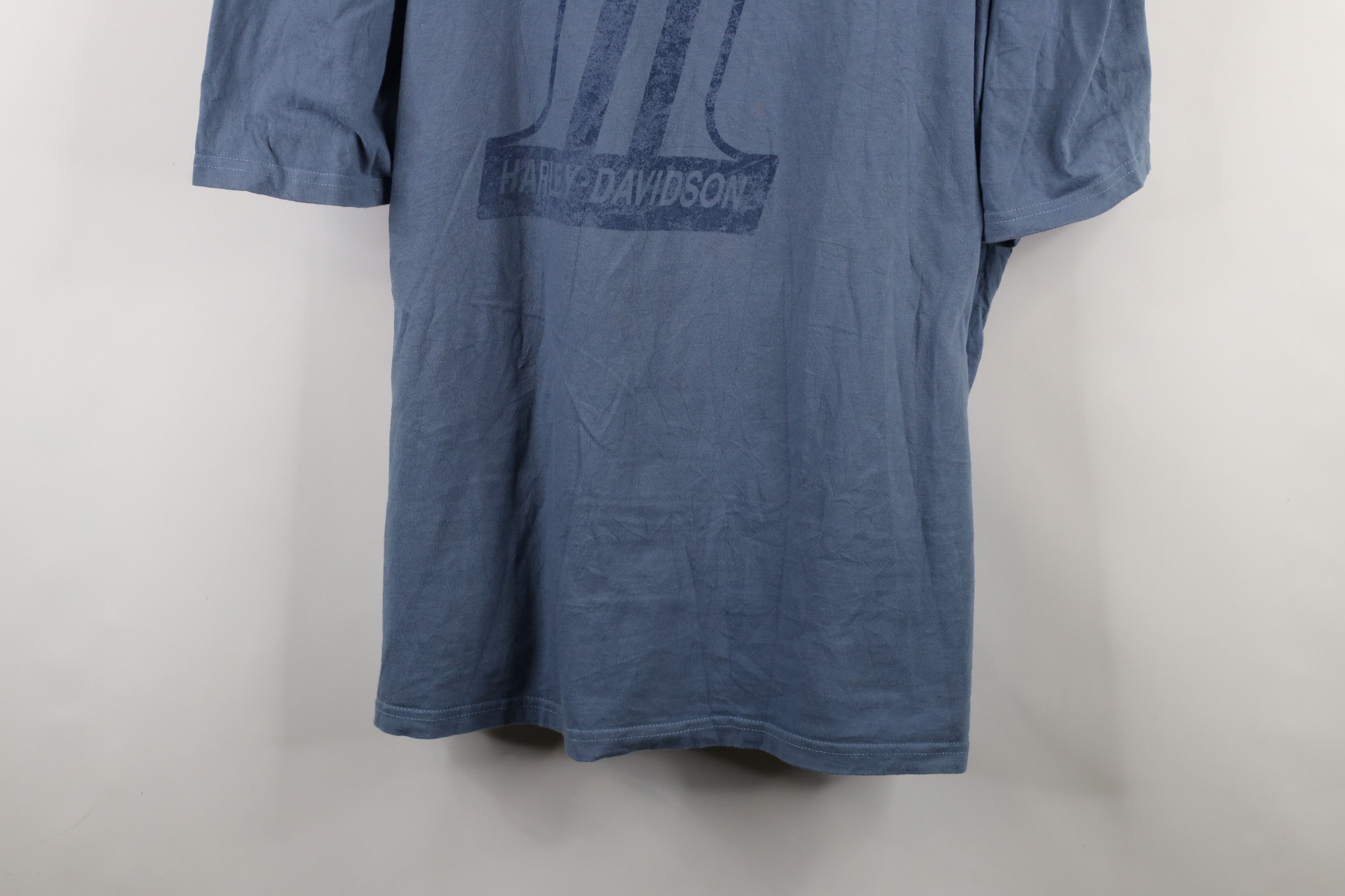 Harley Davidson × Vintage Vintage Y2K Harley Davidson Spell Big Logo T-Shirt Blue USA Size US XXL / EU 58 / 5 - 3 Thumbnail