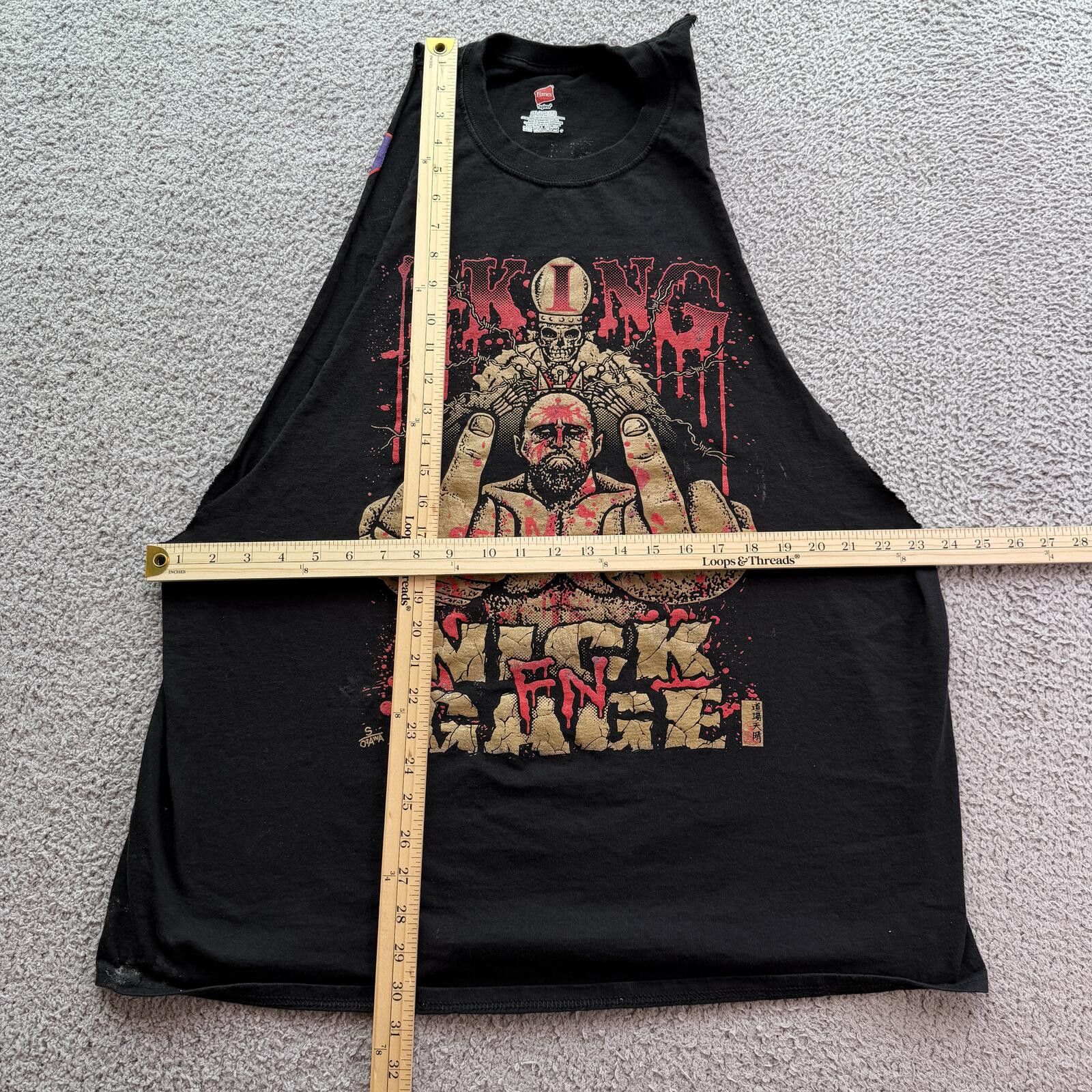 Hanes GCW Wrestling Nick Gage Cut Off Tank Top 2XL Black Wrestler Size US XXL / EU 58 / 5 - 4 Thumbnail