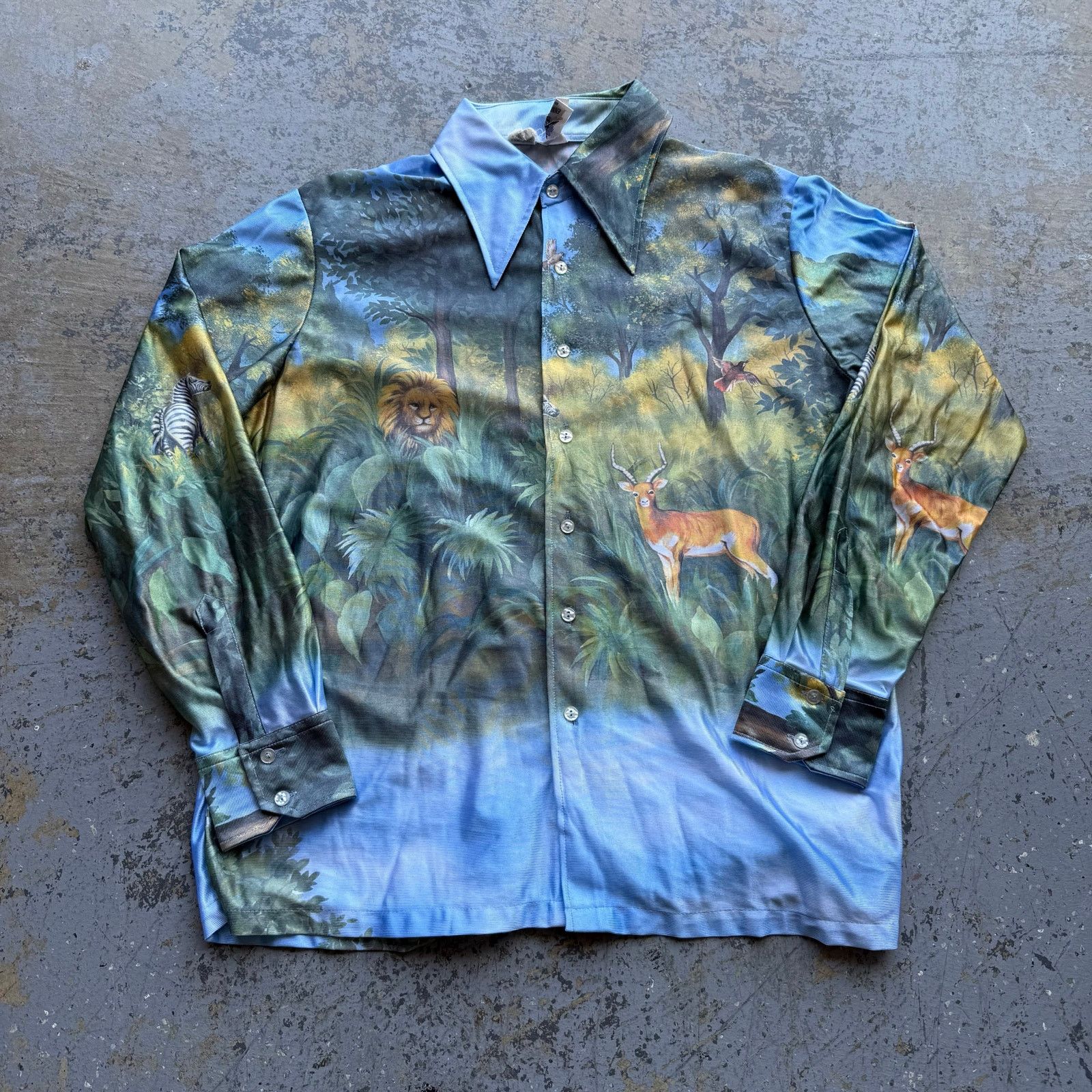 Kennington Ltd. × Vintage Kennington Garden Of Eden Style Overprint Button Up Shirt XL Size US XL / EU 56 / 4 - 1 Thumbnail