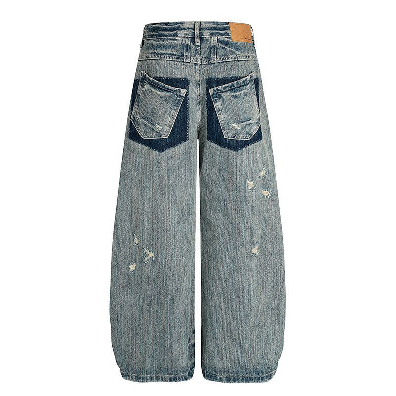 Vintage American distressed straight ripped curved jeans for men Size US 32 / EU 48 - 2 Thumbnail