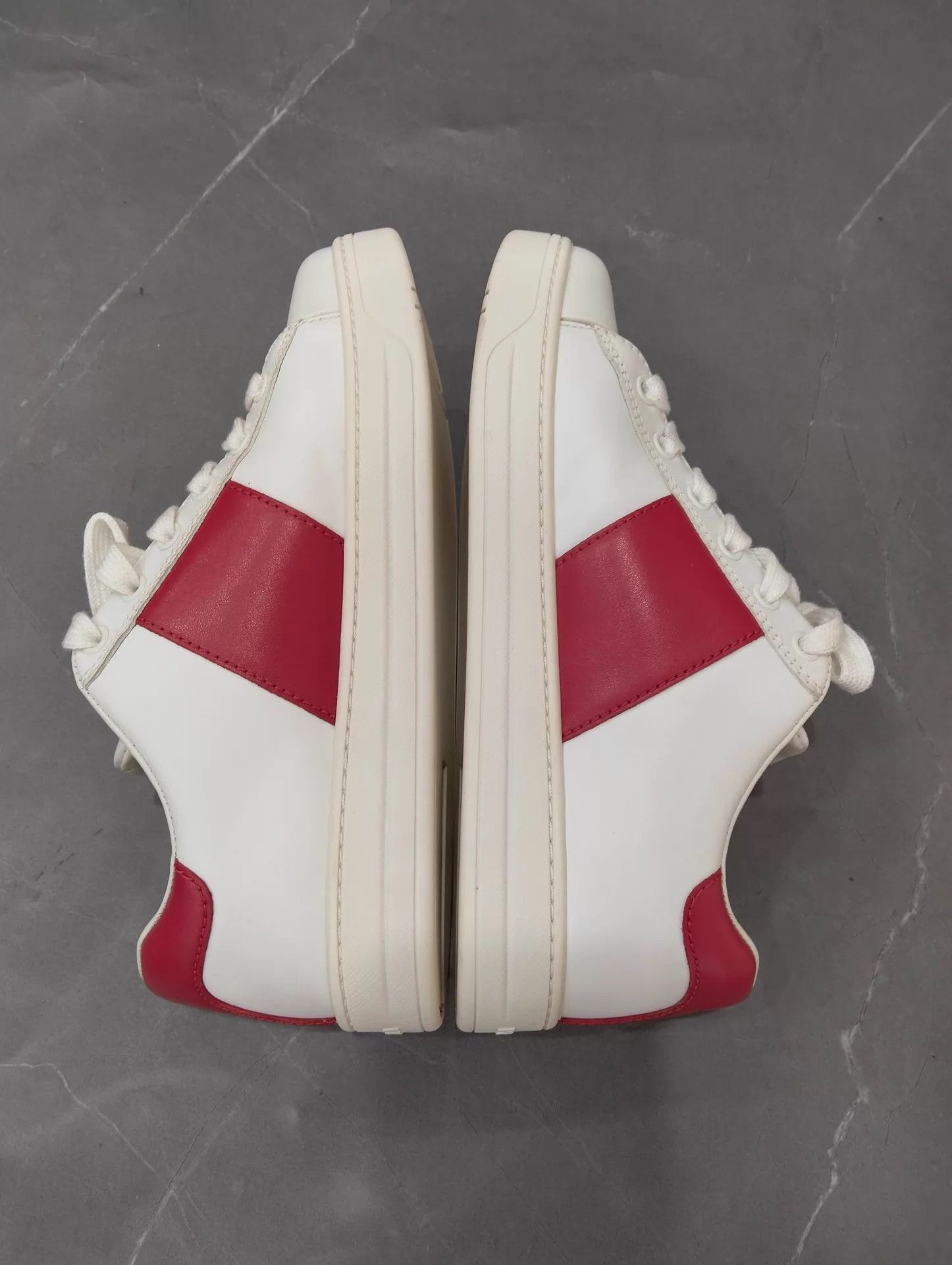 Prada Prada Red White Colorblock Sneakers 36.5 Size US 6 / IT 36 - 2 Thumbnail