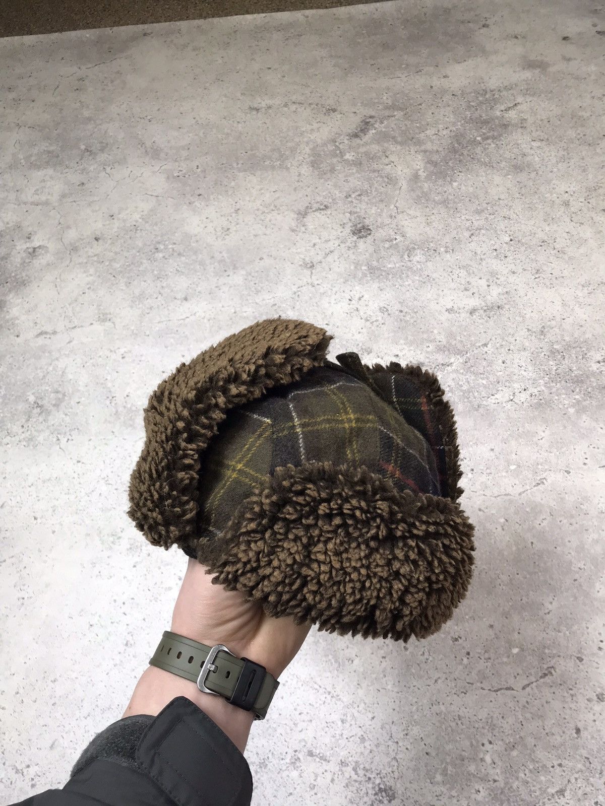 Barbour × Vintage Rare Vintage Barbour Checker Winter Hat Cap Hype Streetwear Size ONE SIZE - 2 Thumbnail