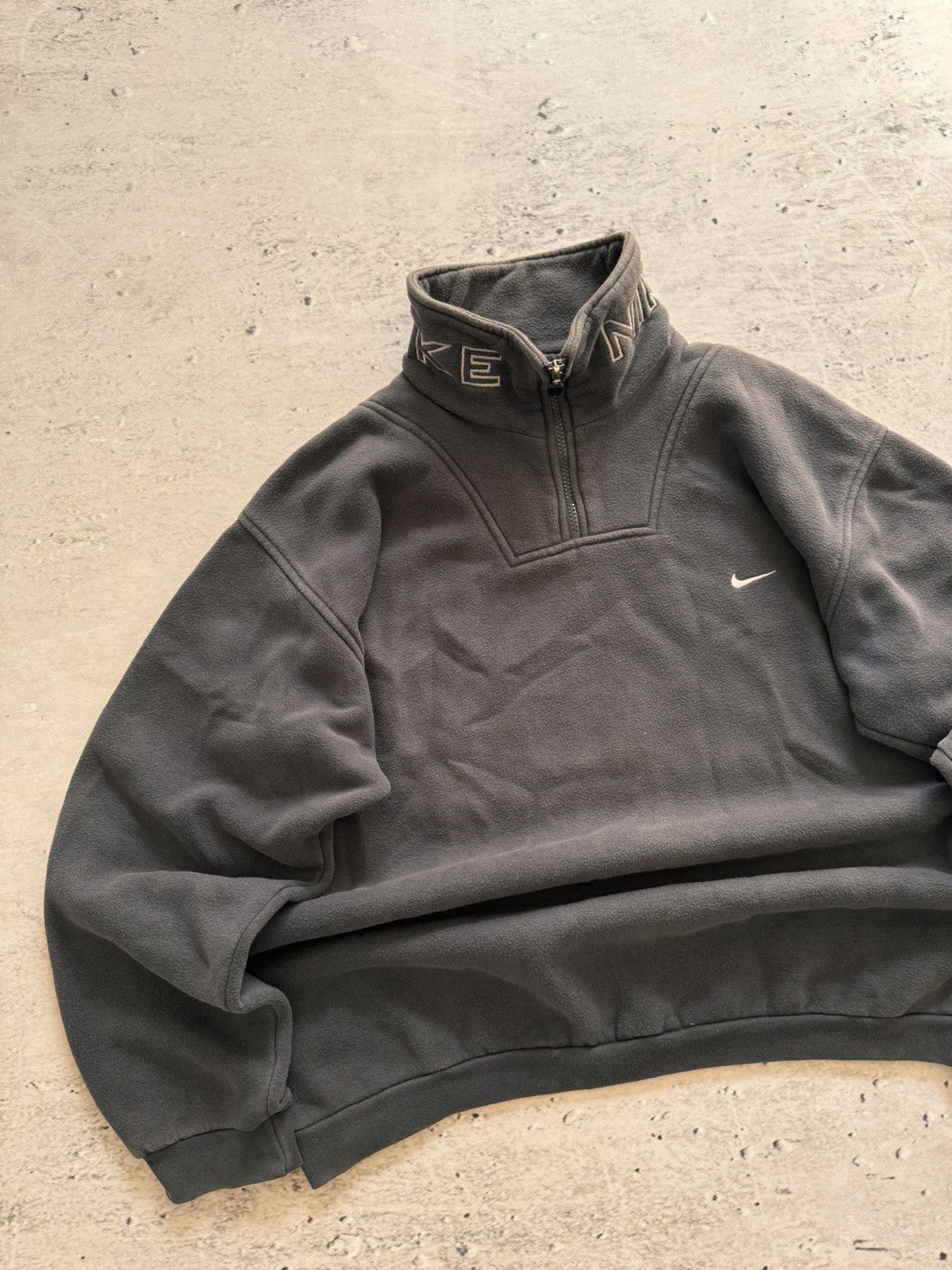 Nike × Vintage NIKE 1/3 ZIP VINTAGE BASIC LOGO OVERSIZE BOXY HOODIE Size US XL / EU 56 / 4 - 2 Thumbnail