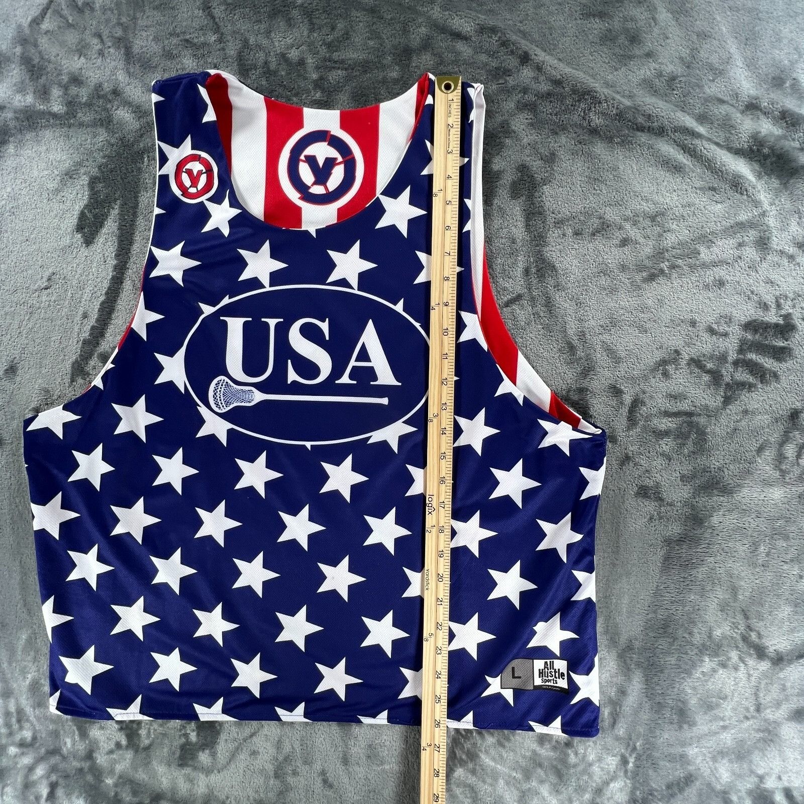 Other All Hustle Lacrosse Jersey Men L Team USA Flag United States Size US L / EU 52-54 / 3 - 7 Thumbnail