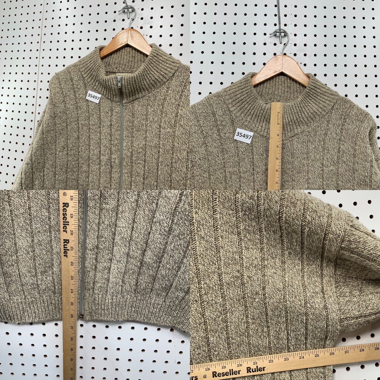 Express VINTAGE Northwest Express Sweater Shirt Men XL Beige Wool Blend Full Zip USA 90s Mens Size US XL / EU 56 / 4 - 8 Thumbnail
