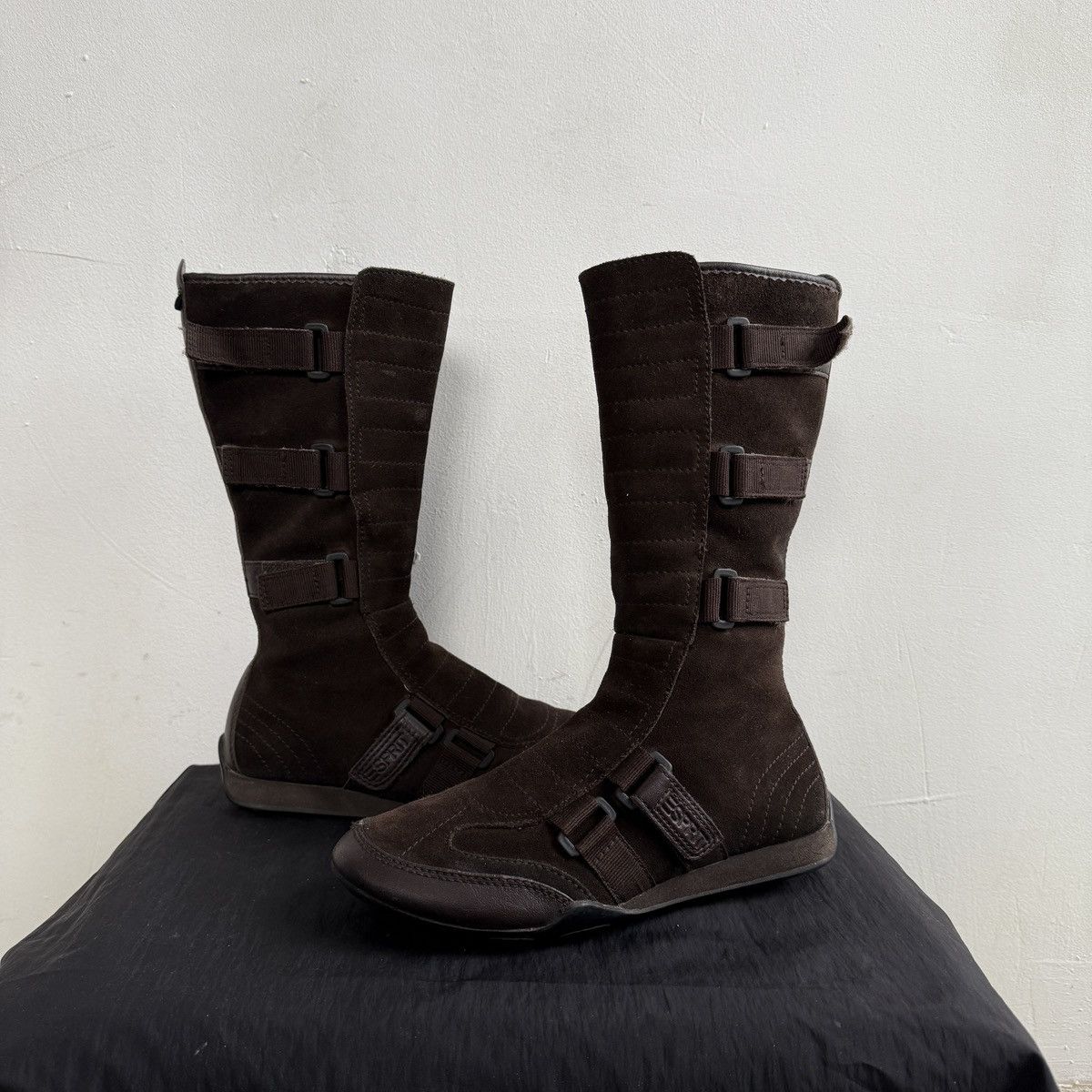 Esprit Esprit Y2K Suede Biker Knee High Boots Size US 6 / IT 36 - 4 Thumbnail