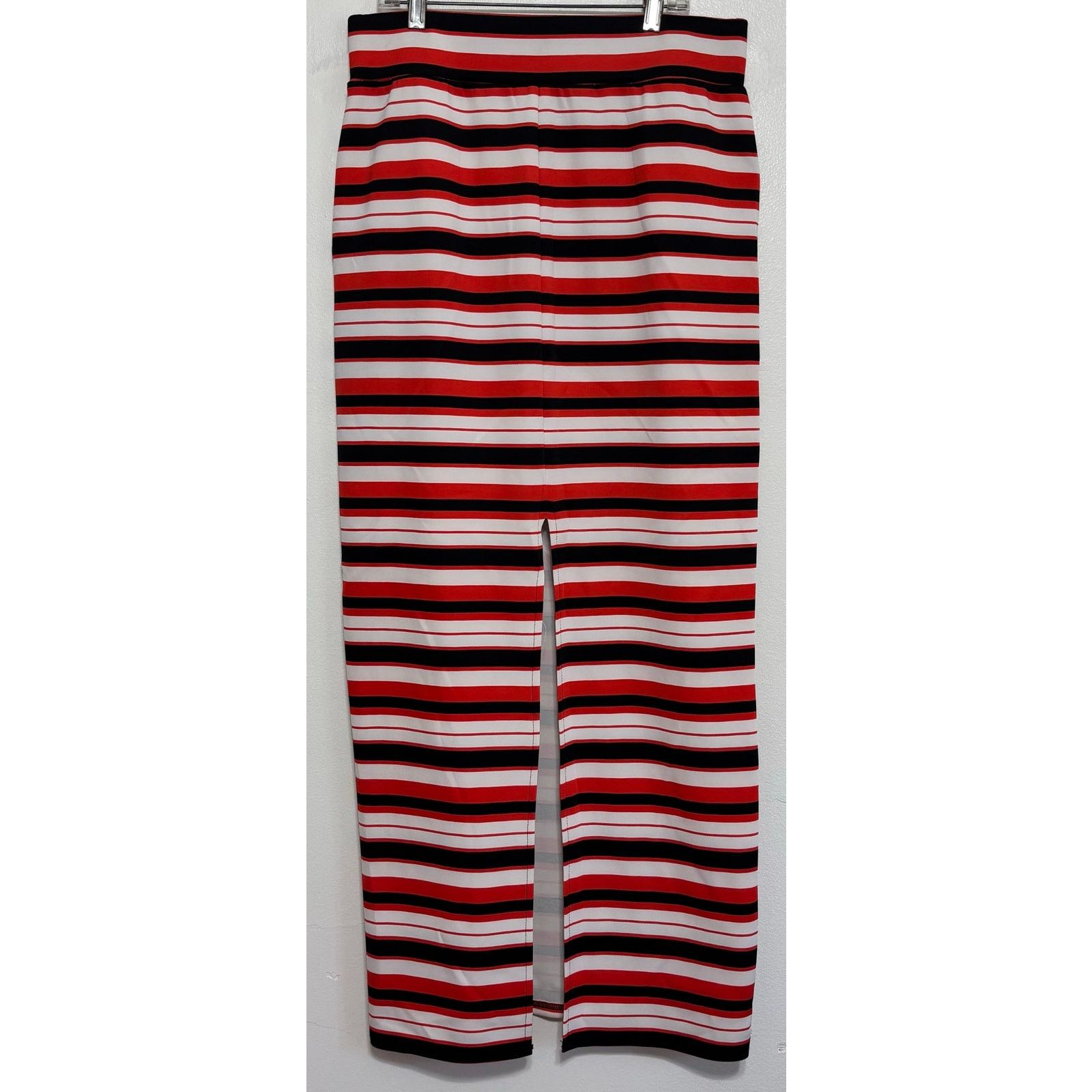 Other Joe B Benbasset Red Black White Striped Maxi Skirt XL Size 41" - 2 Thumbnail