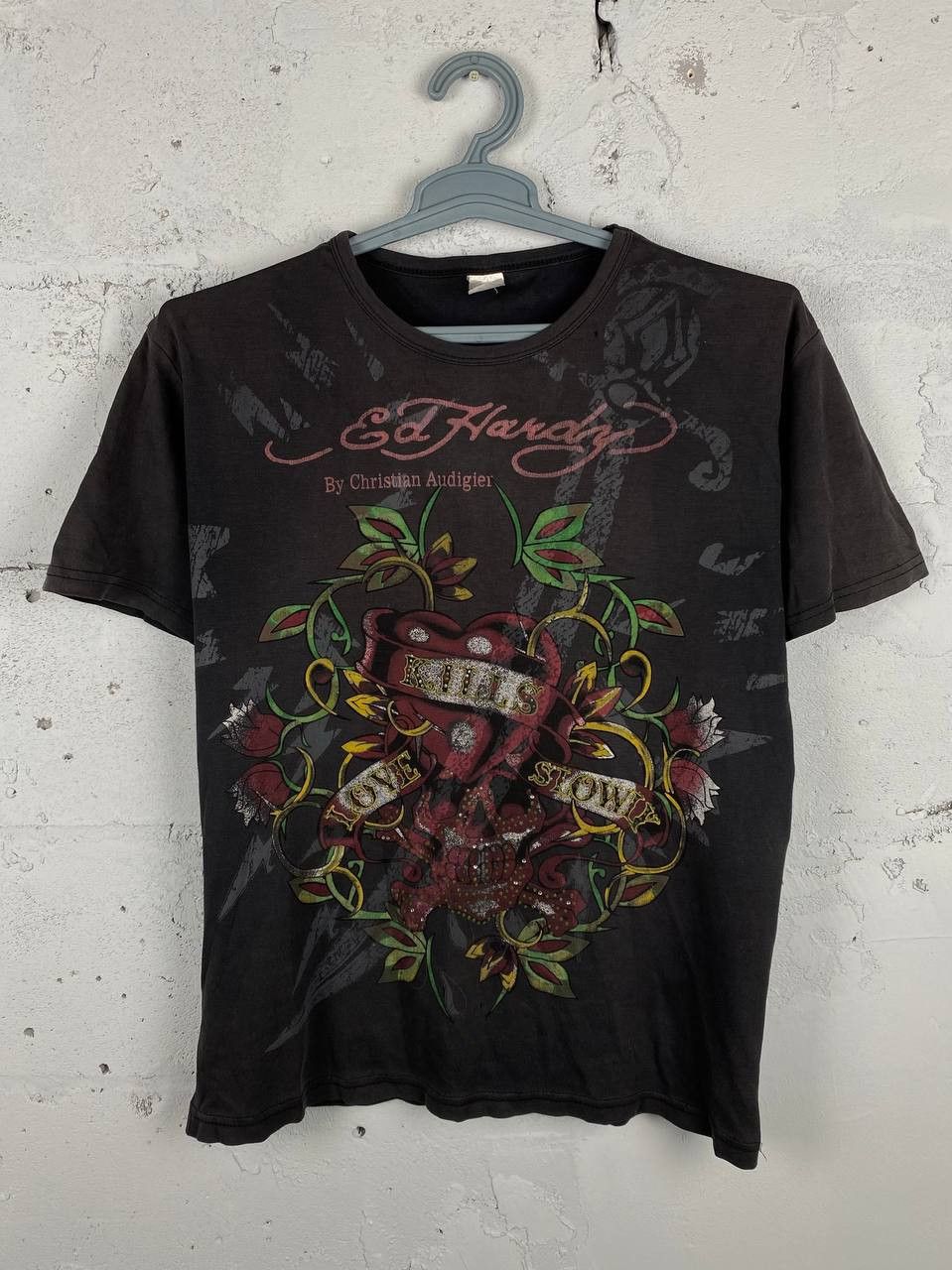 Ed Hardy × Japanese Brand × Vintage Ed Hardy TShirt Vintage Style Big Logo Print Y2K Skull 💀 Size US M / EU 48-50 / 2 - 2 Thumbnail