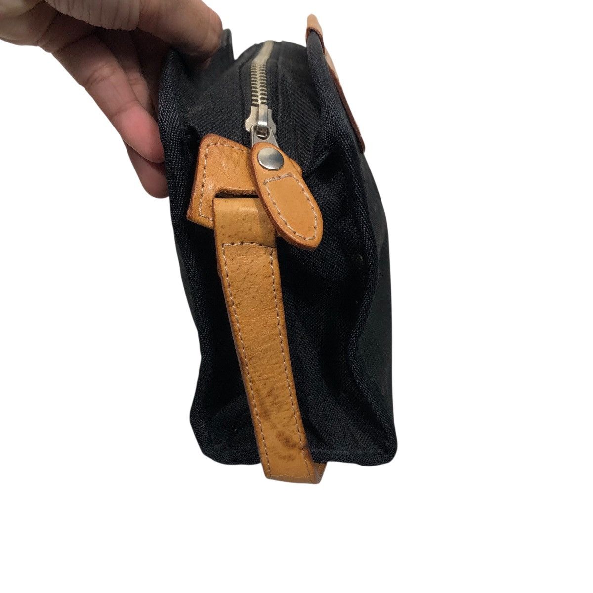 Jean Charles De Castelbajac 📌Rich Black Vintage Pouch Bag Leather Hand Castelbajac Size ONE SIZE - 8 Thumbnail