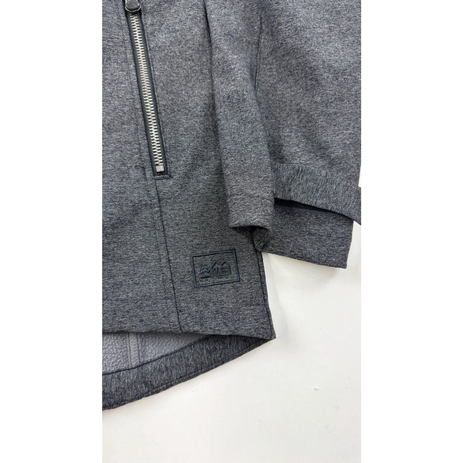 Vintage REI Jacket Womens XS Gray Hooded Full Zip Softshell Outdoor Hiking Fleece Lined Size XS / US 0-2 / IT 36-38 - 2 Thumbnail