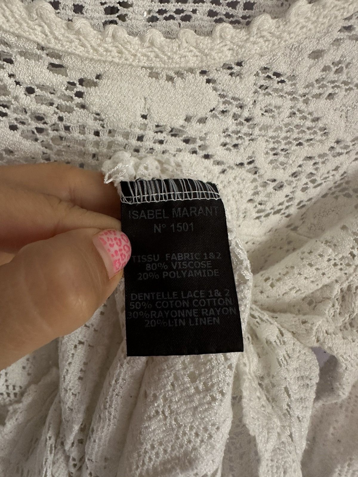Isabel Marant × Isabel Marant Etoile × Vintage openwork white blouse Size S / US 4 / IT 40 - 4 Thumbnail