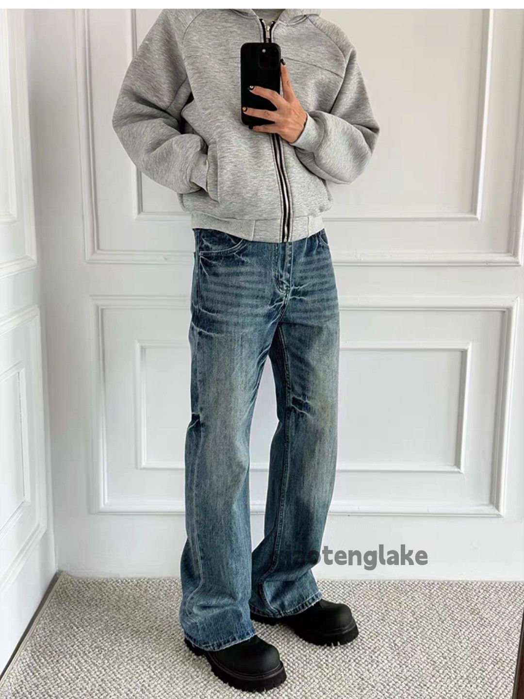 Washed faded punk grunge bootcut flared y2k jeans