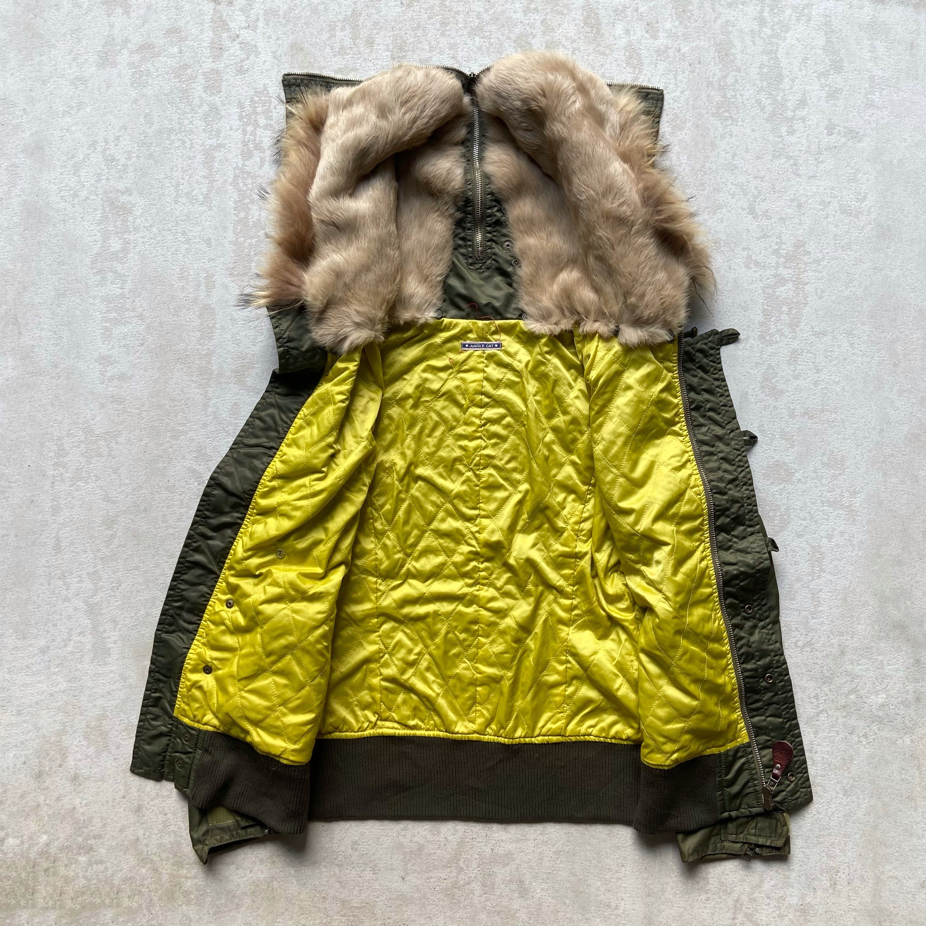 Le Grande Bleu (L.G.B.) Jungle Cat Raccoon Fur Jacket Ifsixwasnine lgb style Size US M / EU 48-50 / 2 - 7 Thumbnail