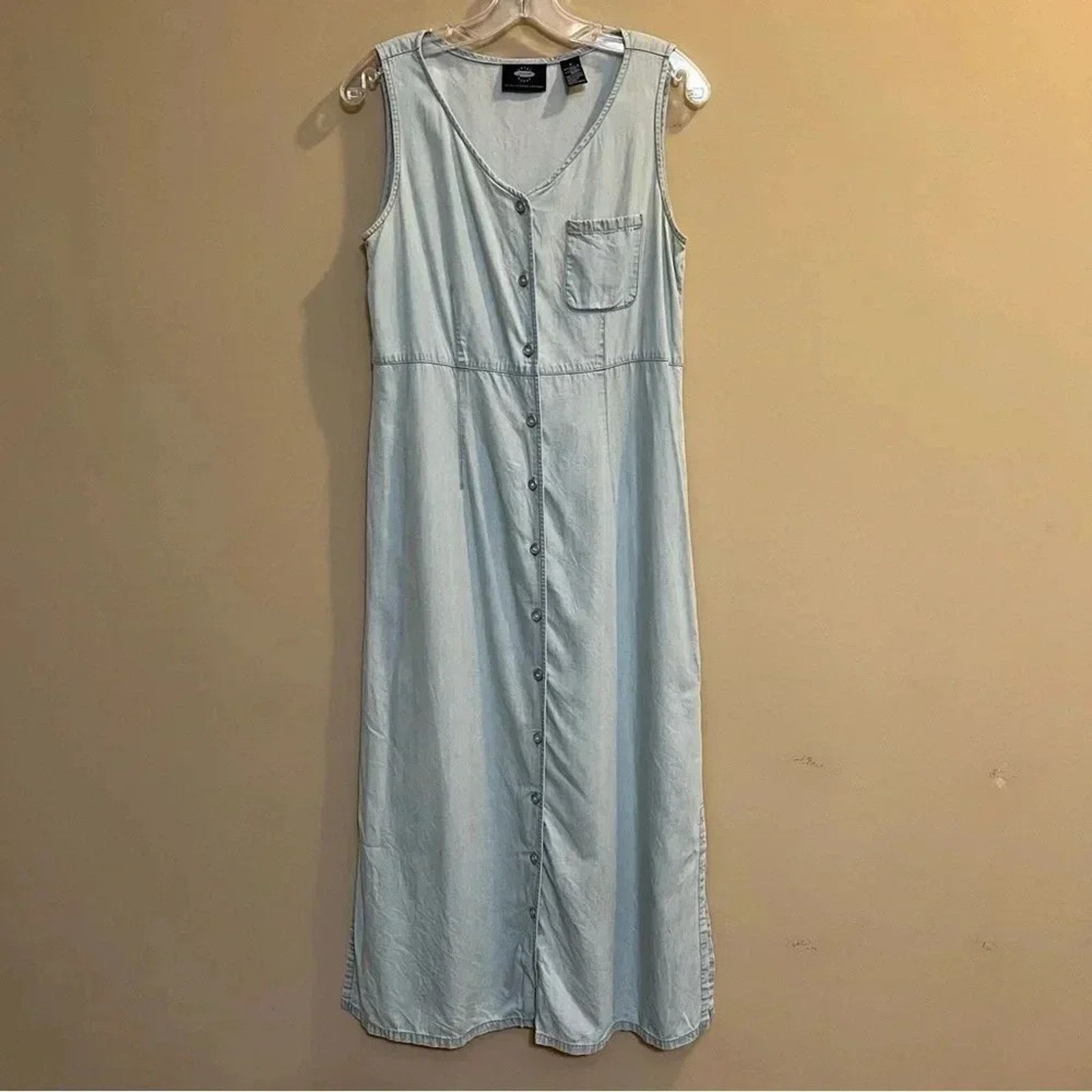 Liz Claiborne Crazy Horse by Liz Clairborne Women Maxi Denim Dress Sz 8 Size M / US 6-8 / IT 42-44 - 1 Thumbnail