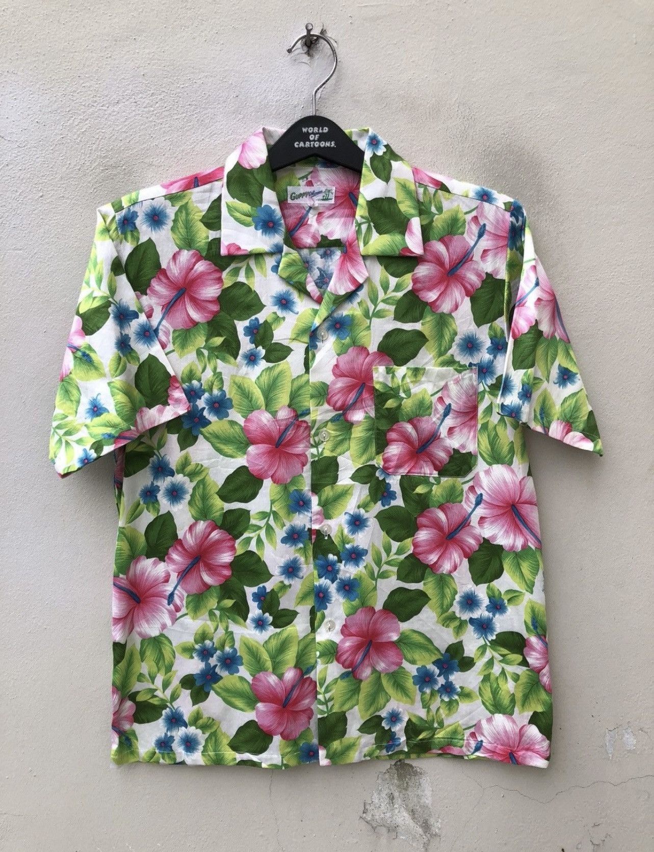 Japanese Brand Vintage 80s Guppy Okinawa Hibiscus Hawaiian Shirt Size US M / EU 48-50 / 2 - 22 Thumbnail