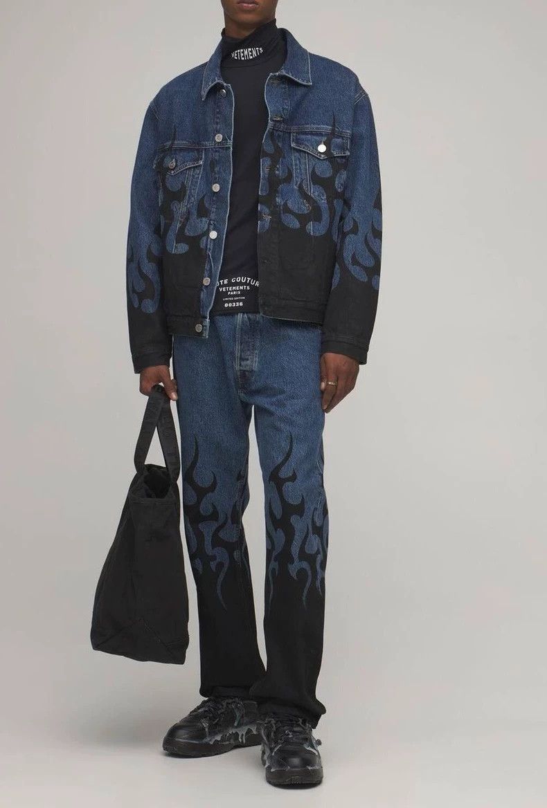 Vetements Vetements Flame Denim Jean Jacket Size US M / EU 48-50 / 2 - 9 Thumbnail