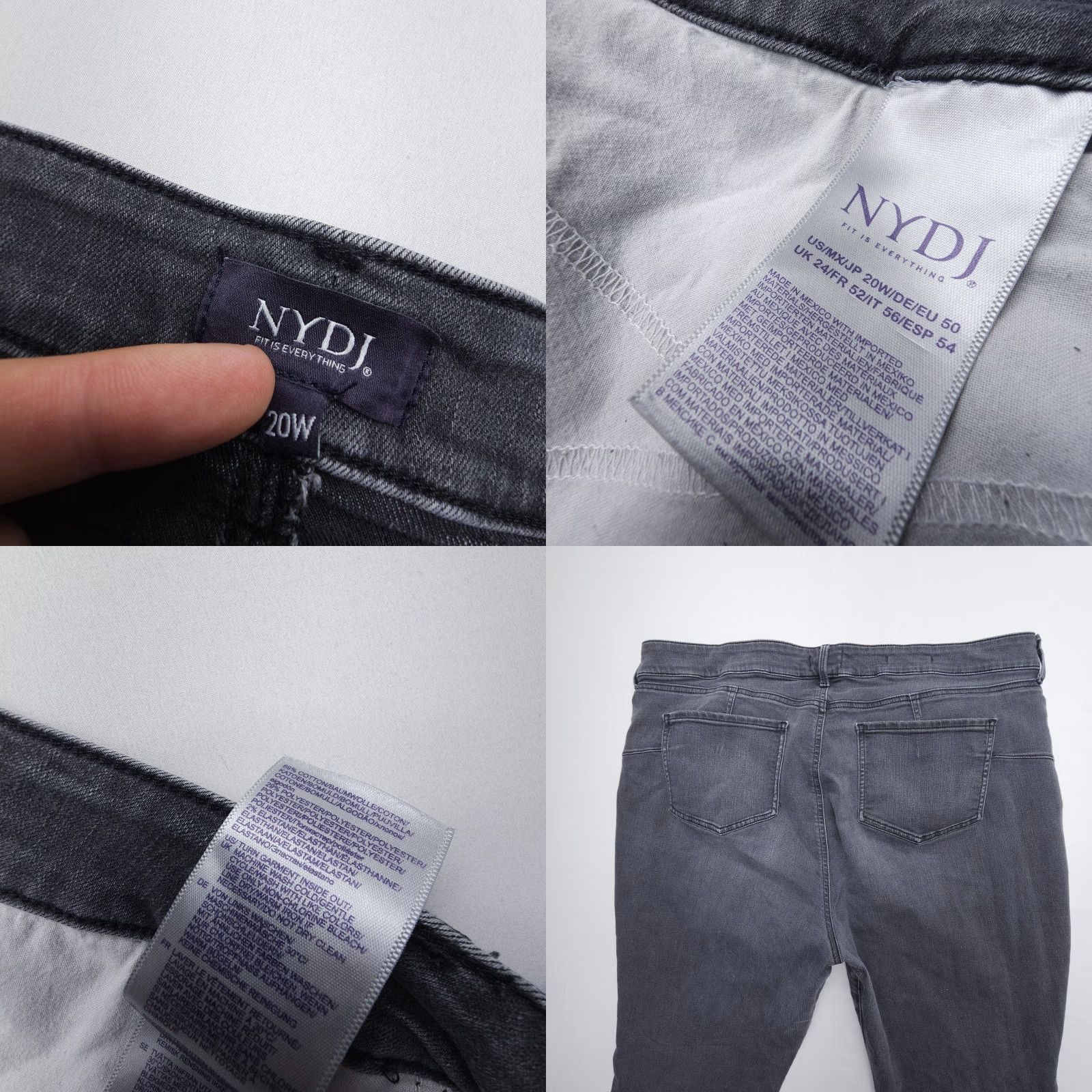 NYDJ NYDJ Marilyn Plus Size Jeans 20W Gray High Rise Stretch Denim Lift Tuck Womens Size 42" / US 20 - 8 Thumbnail