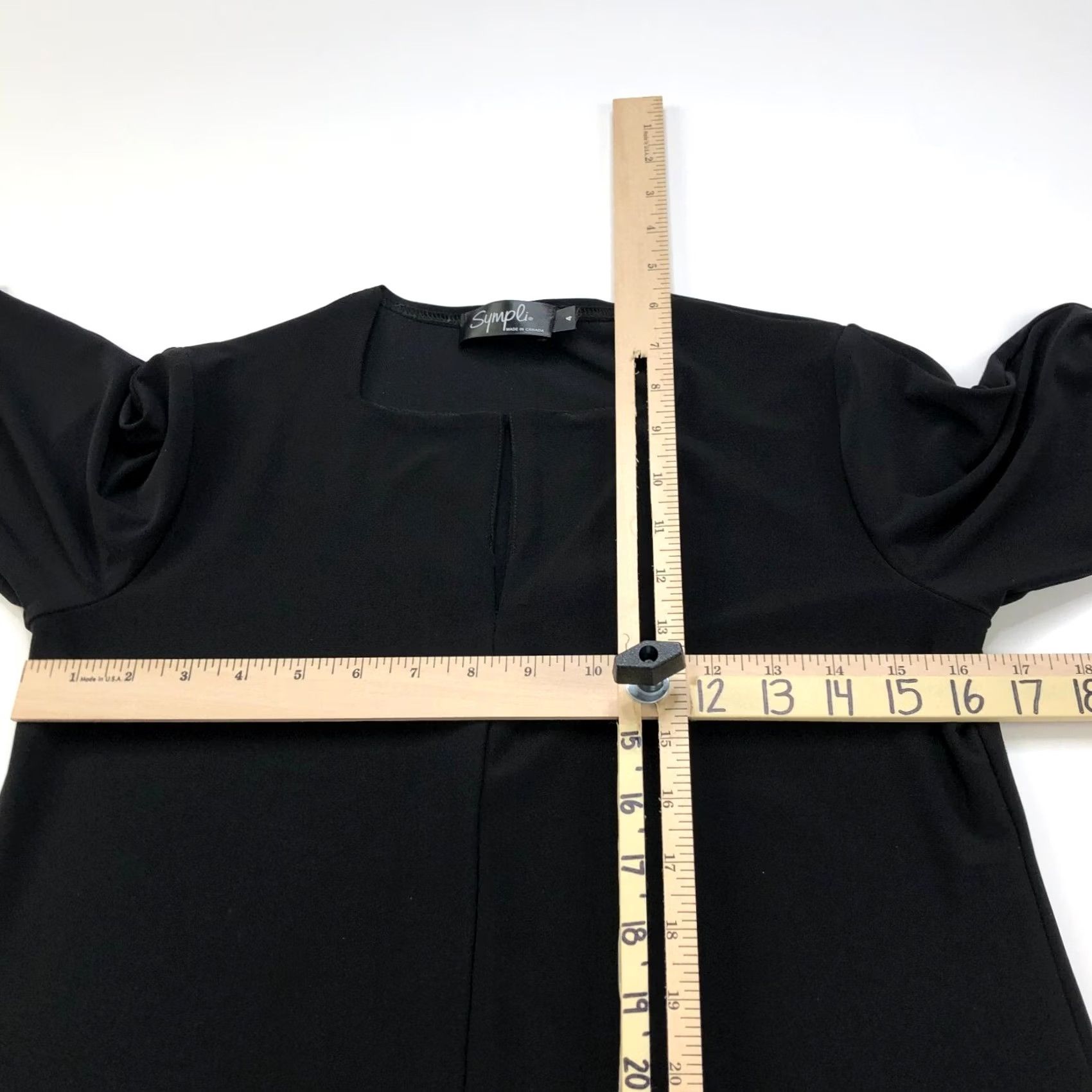 Vintage Sympli Black Womens Tunic Blouse Top 4 Pearl Pullover Button Size S / US 4 / IT 40 - 6 Thumbnail