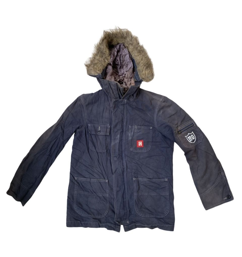 Winter Hysteric Denim Fur Hoodie Sun Faded