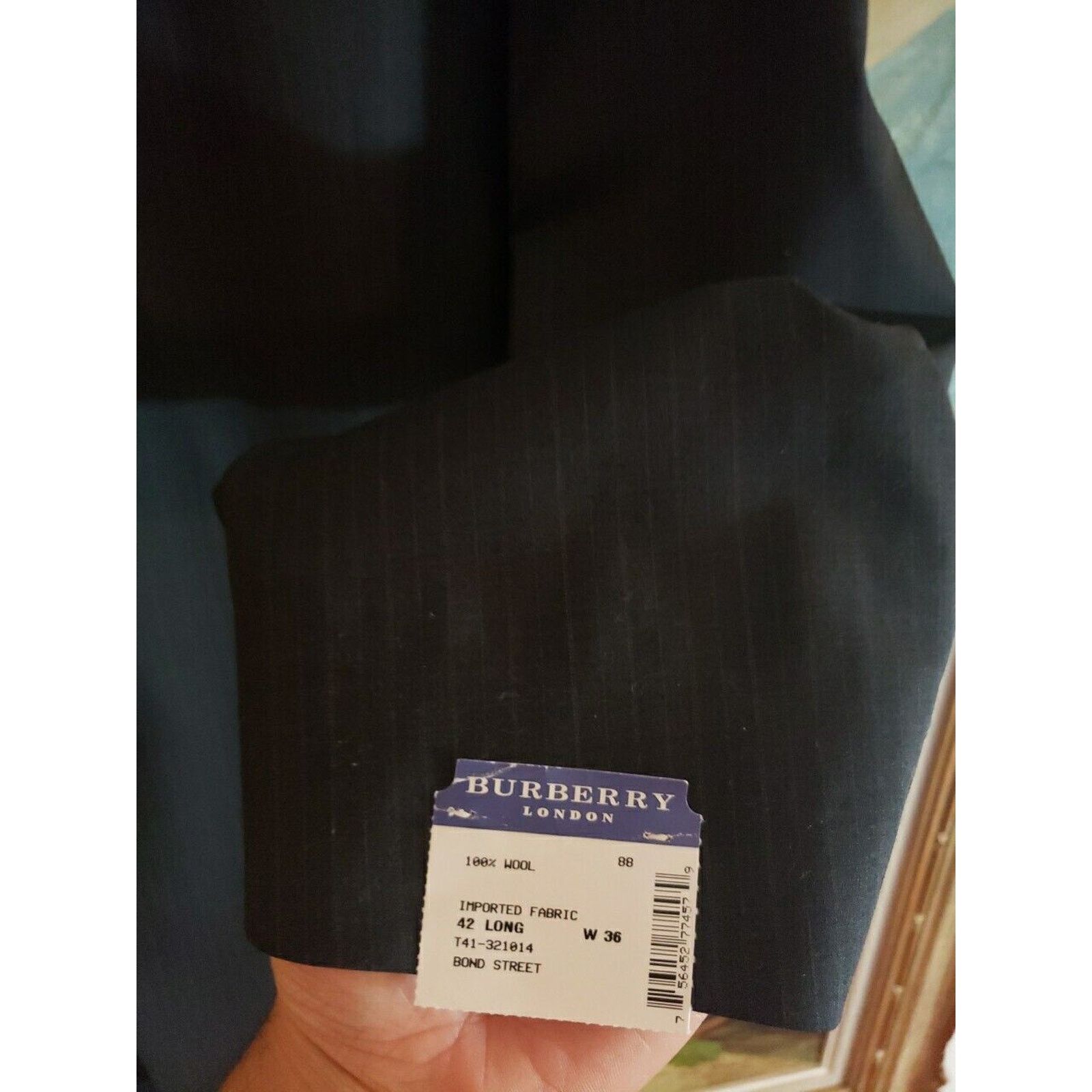 Burberry Burberry London 100% Wool Navy 3 Button Suit Size 42 L Size 42L - 5 Thumbnail