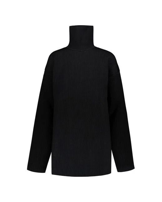 image of Balenciaga O1Mt1Gz0524 Oversized Turtleneck Sweater In Black, Women's (Size Small)