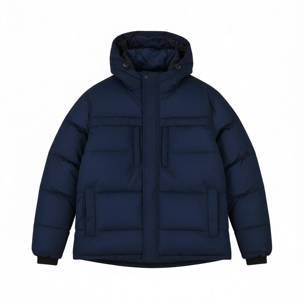 Other S Dark Blue Padded Hooded Quilted Lined 88052 Size S / US 4 / IT 40 - 1 Thumbnail