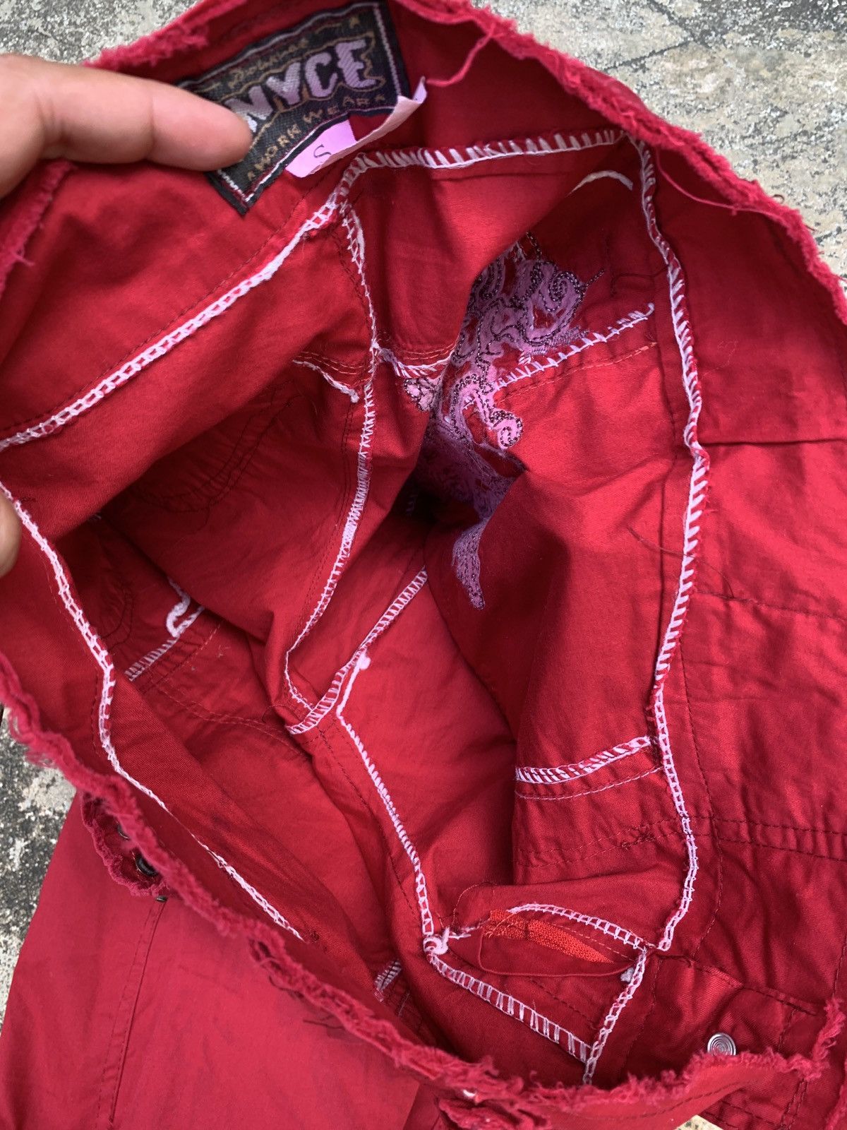 Enyce y2k Enyce Workwear Red Combat Cargo Embroidery Pants Size 27" / US 4 / IT 40 - 14 Thumbnail