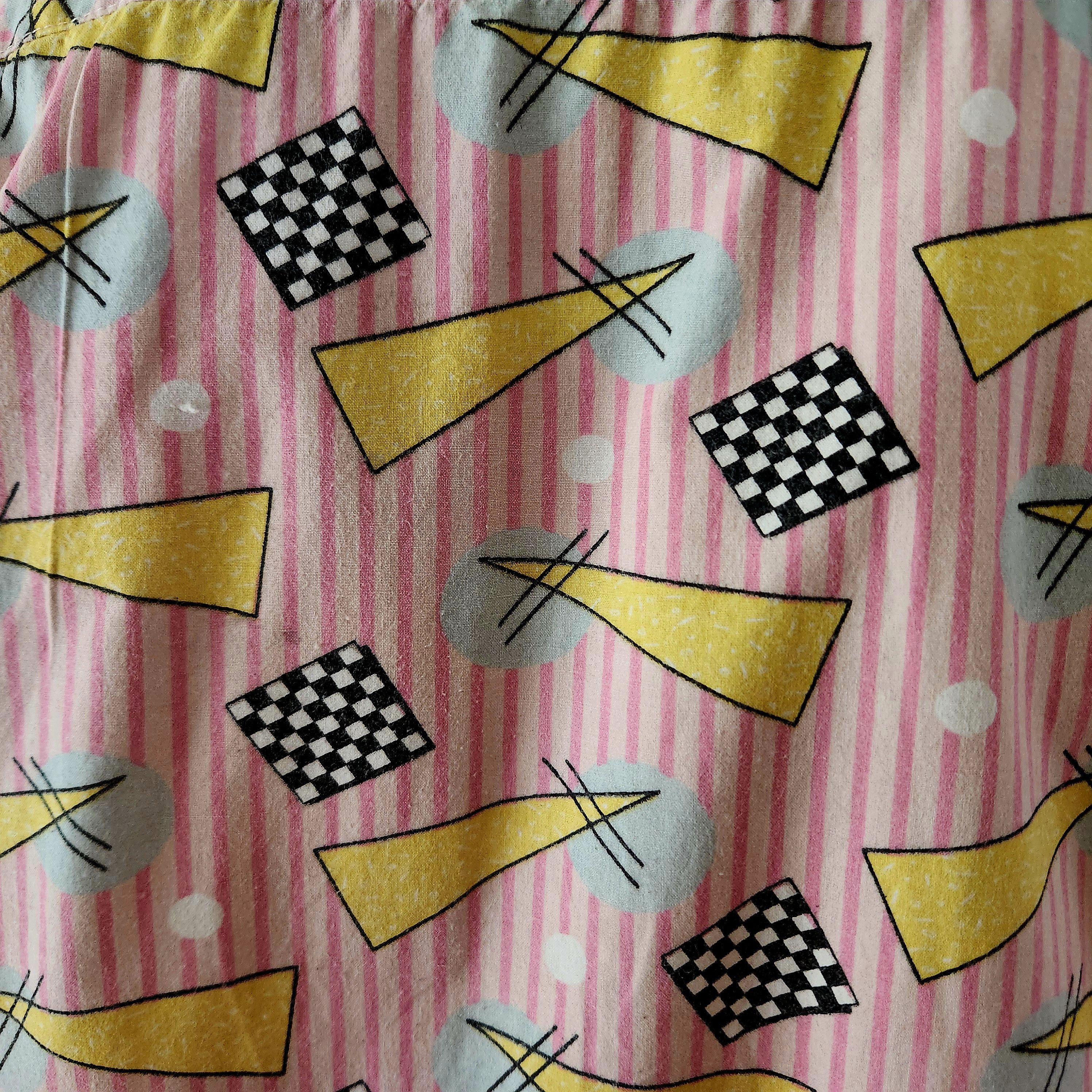 Vintage New Wave shirt L men's pink cotton short sleeve 1980s Size US L / EU 52-54 / 3 - 6 Thumbnail