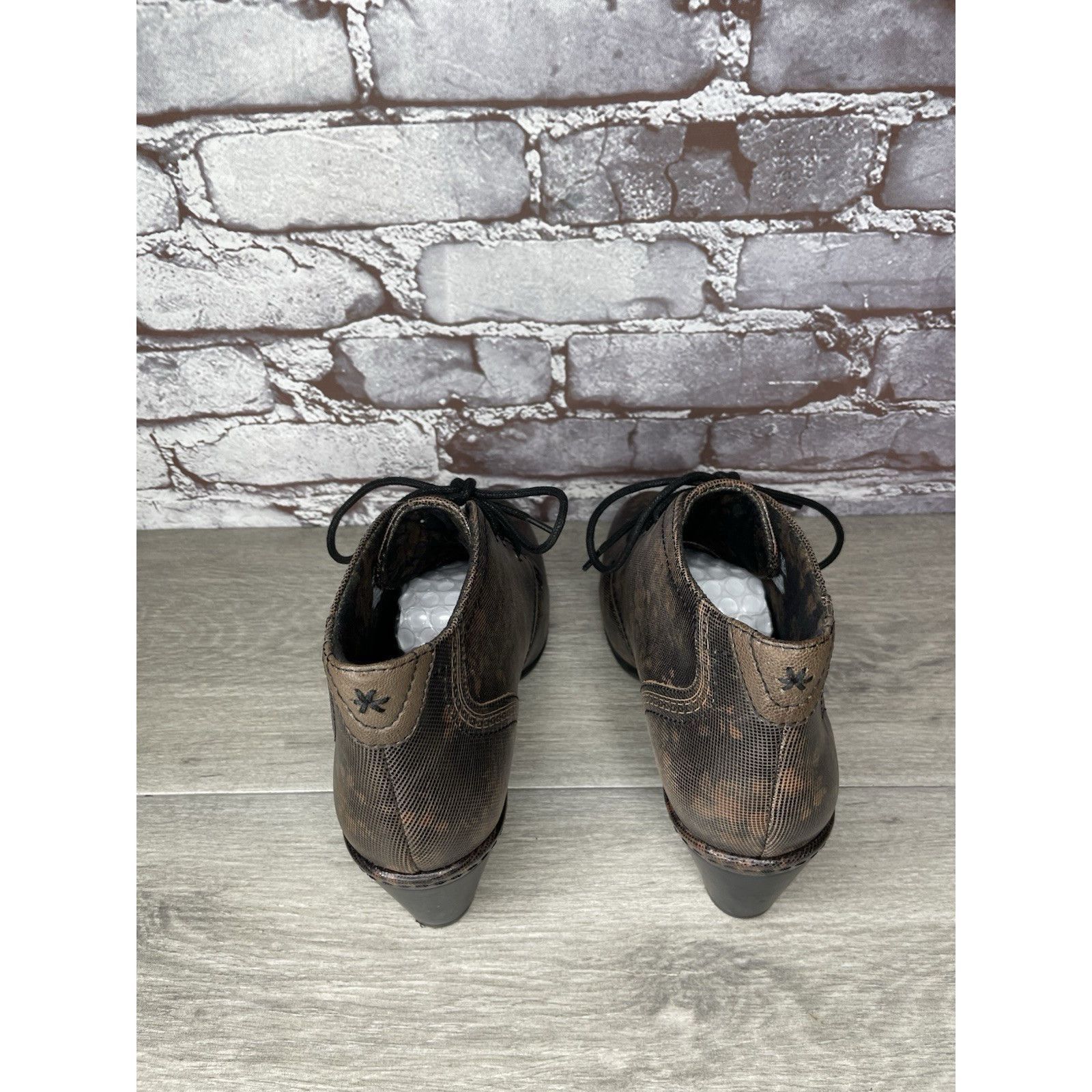 Rockport ROCKPORT Cobb Hill Rashel Brown FLoral Leather Lace Booties Size US 9 / IT 39 - 5 Thumbnail