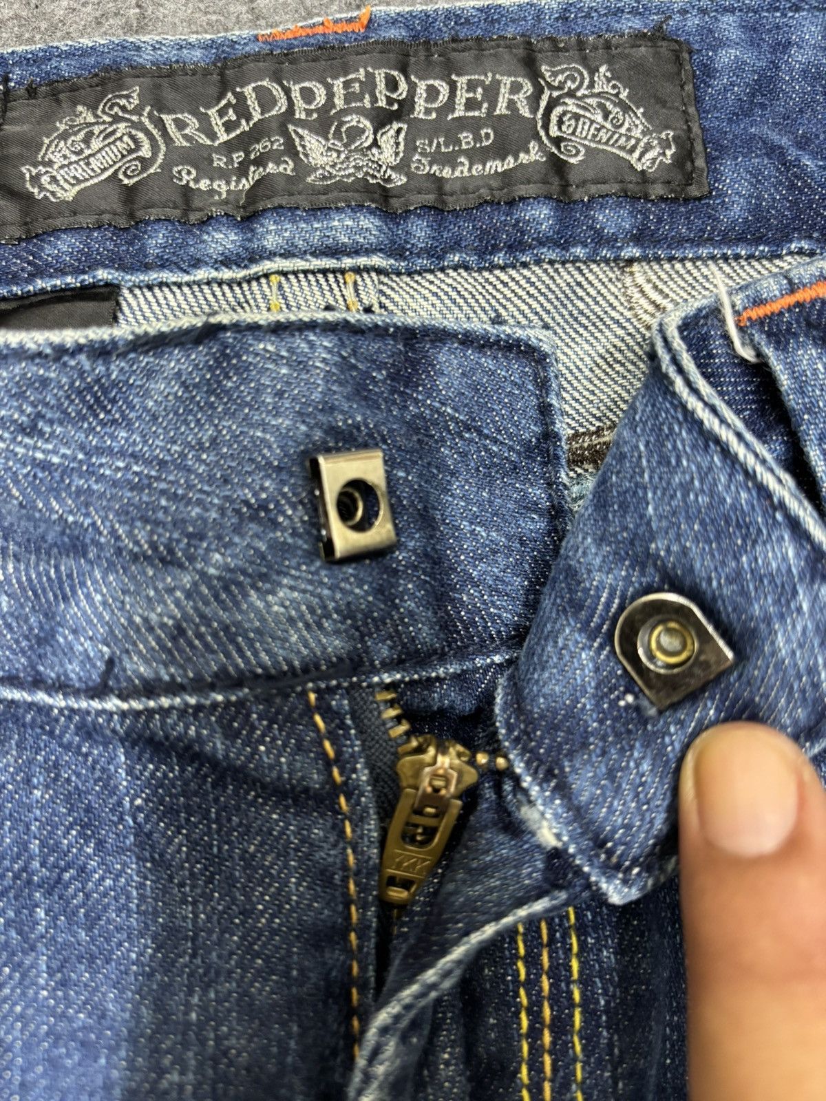 Japanese Brand 💥Sick Design💥Rare The Red Pepper Indian Low Rise Denim F638 Size US 32 / EU 48 - 11 Thumbnail